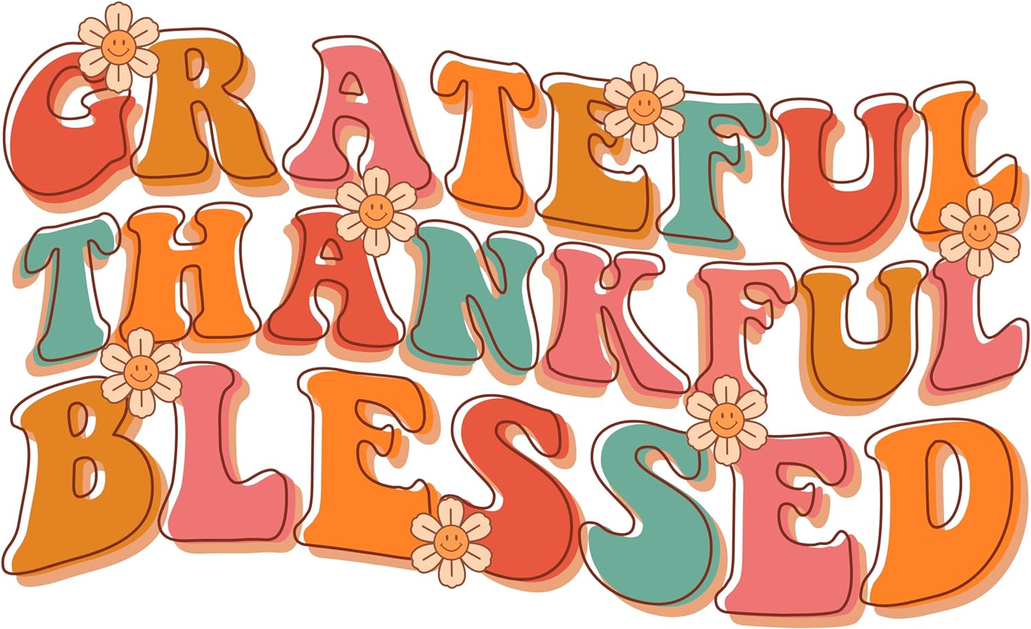 Inspirational Quote Grateful Thankful Blessed Beautiful Gift Motivational Sticker Vinyl Decal Motivation Stickers- 5" Vinyl Sticker Waterproof