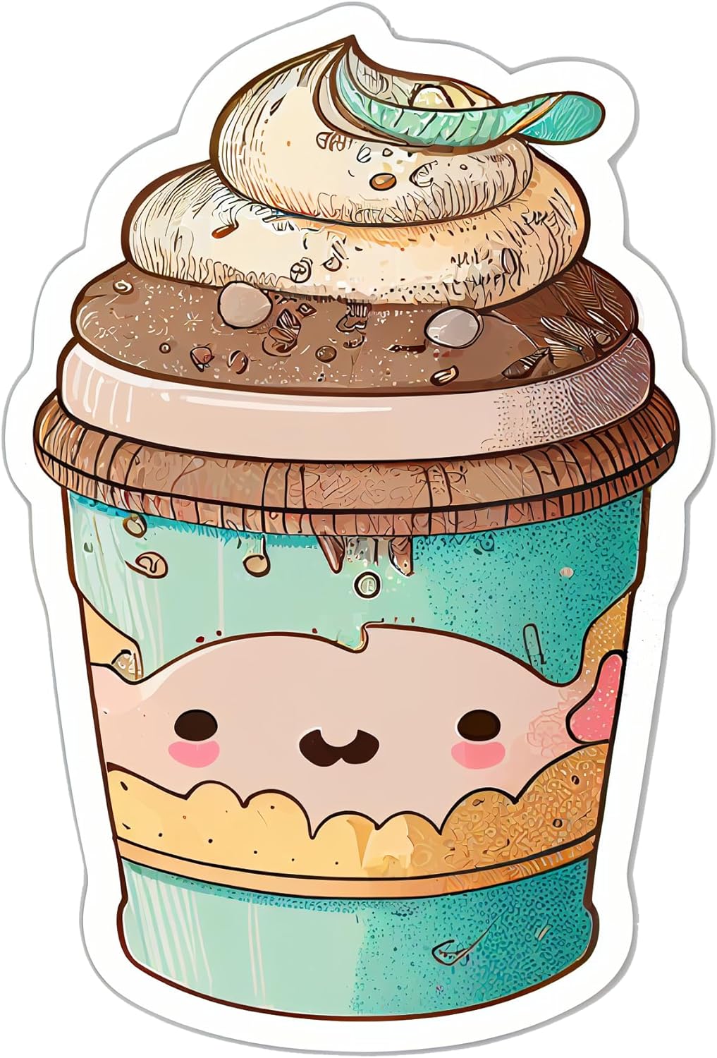 Inspirational Quote "Coffe Cup, Pretty Gift Sticker" Motivational Sticker Vinyl Decal Motivation Stickers- 5" Vinyl Sticker Waterproof