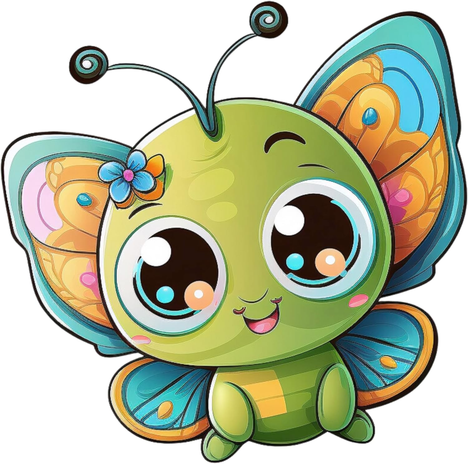 Inspirational Quote Cute Baby Cartoon Butterfly Motivational Sticker Vinyl Decal Motivation Stickers- 5" Vinyl Sticker Waterproof
