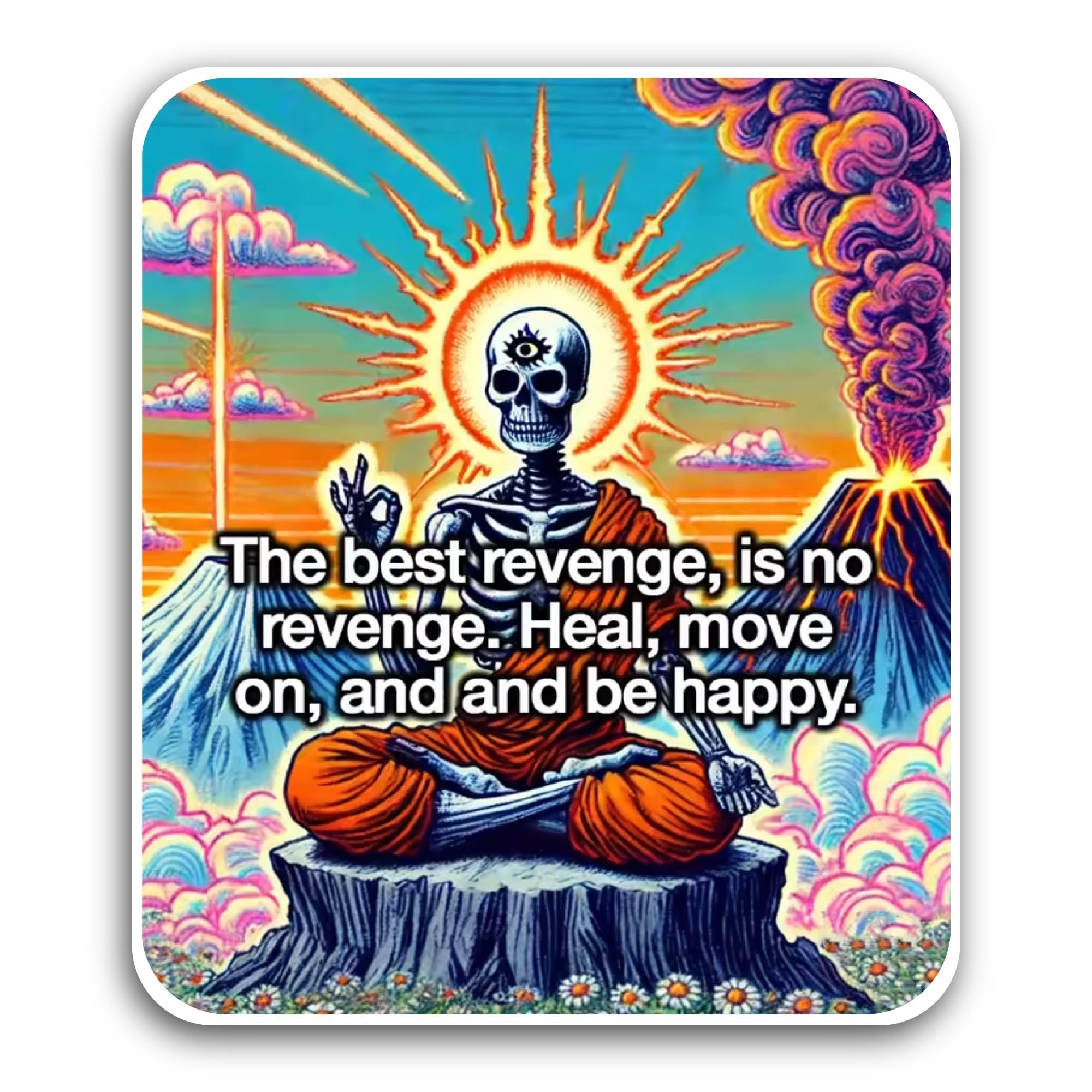 2 (Pieces) 3" and 5" The Best Revenge Sticker, Waterproof Vinyl Decals for Many Purpose Like Cars, T
