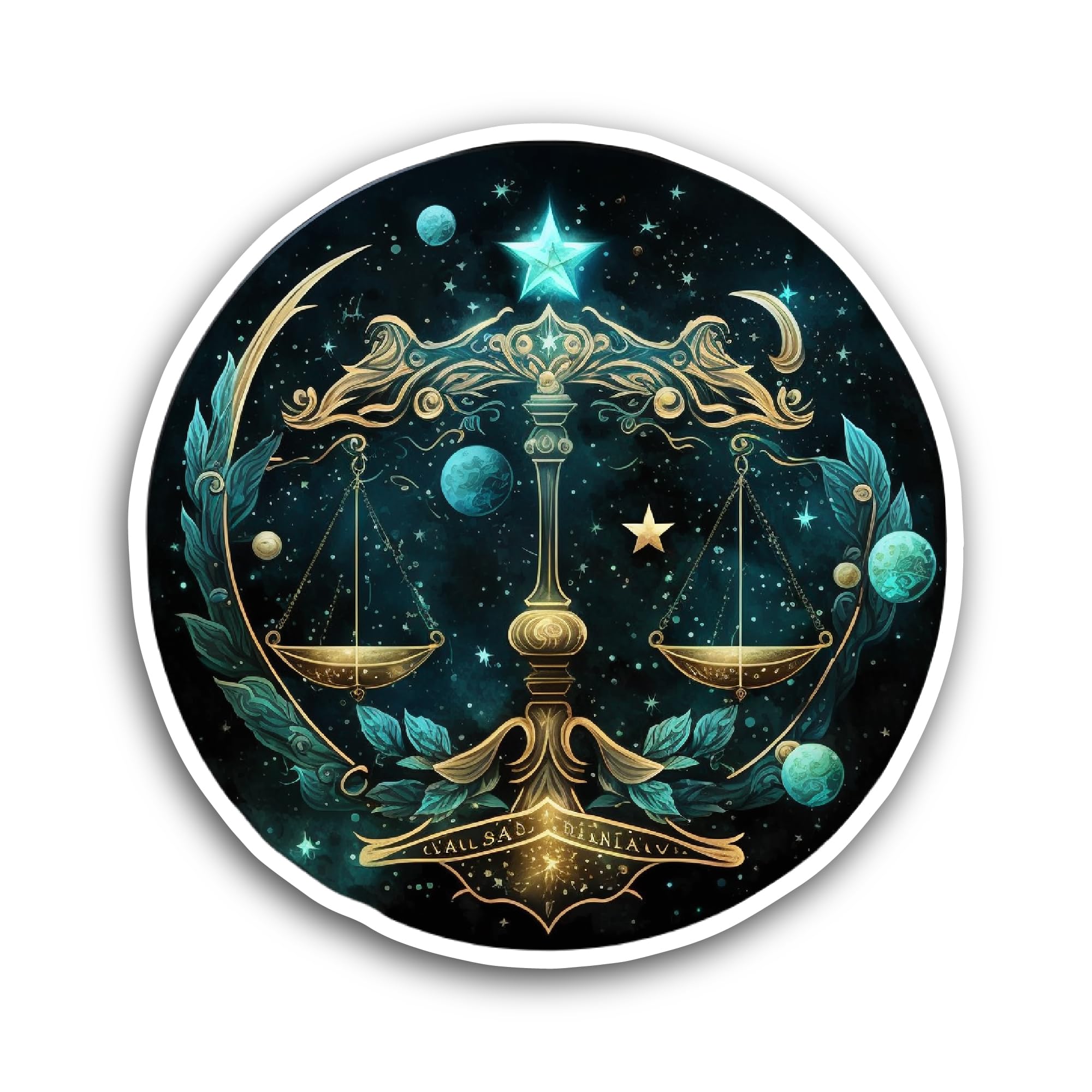 2 (Pieces) 3" and 5" Zodiac Sign with Scale Sticker, Waterproof Vinyl Decals for Many Purpose Like C