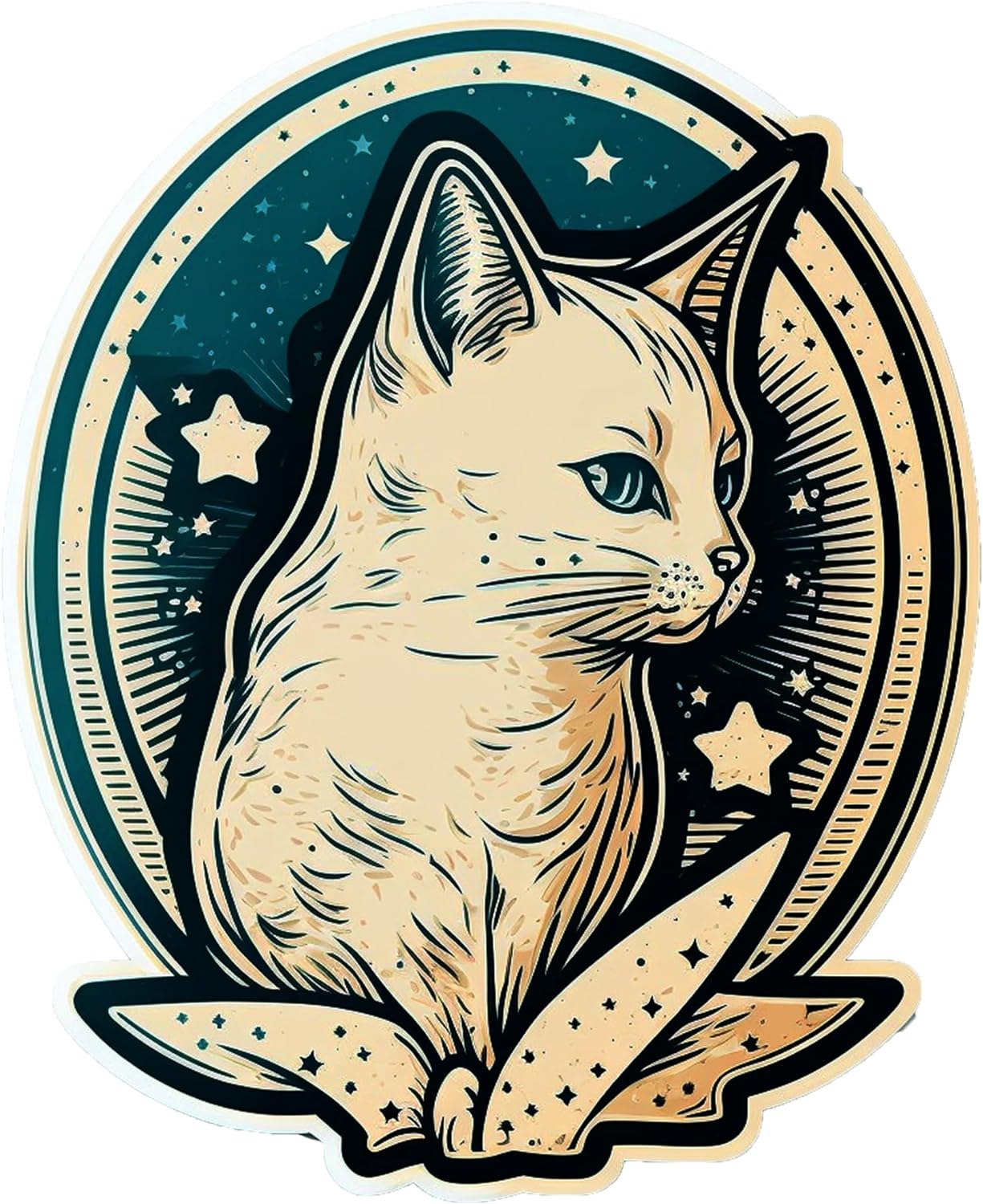 Inspirational Quote "Beautiful Cat in The Mirror Frame" Motivational Sticker Vinyl Decal Motivation Stickers- 5" Vinyl Sticker Waterproof