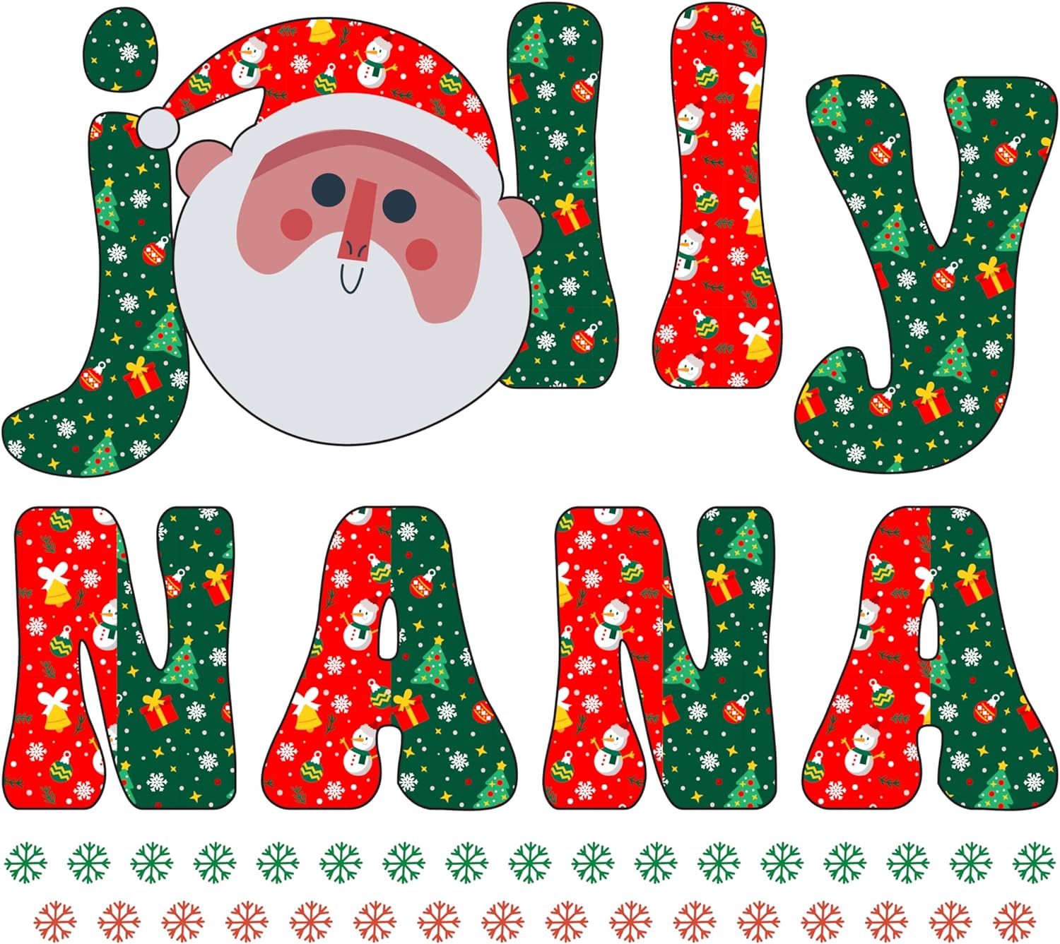 Inspirational Quote Jolly Nana Santa Hand Style Motivational Sticker Vinyl Decal Motivation Stickers- 5" Vinyl Sticker Waterproof