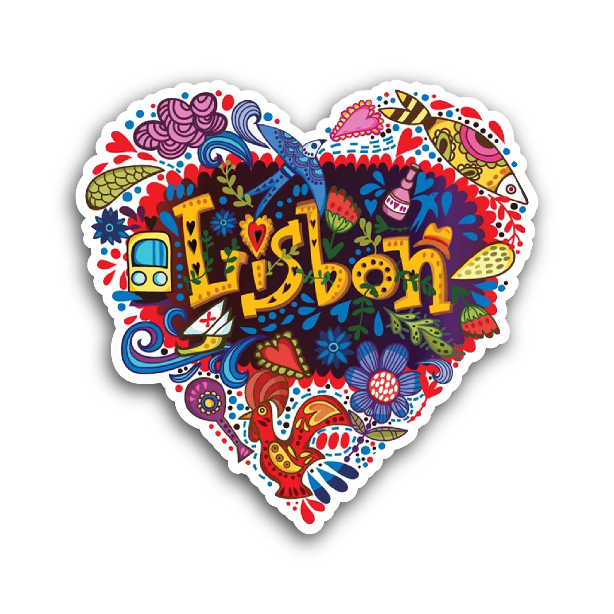 2 (Pieces) 3" and 5" Lisbon Sticker, Waterproof Vinyl Decals for Many Purpose Like Cars, Trucks, Lap