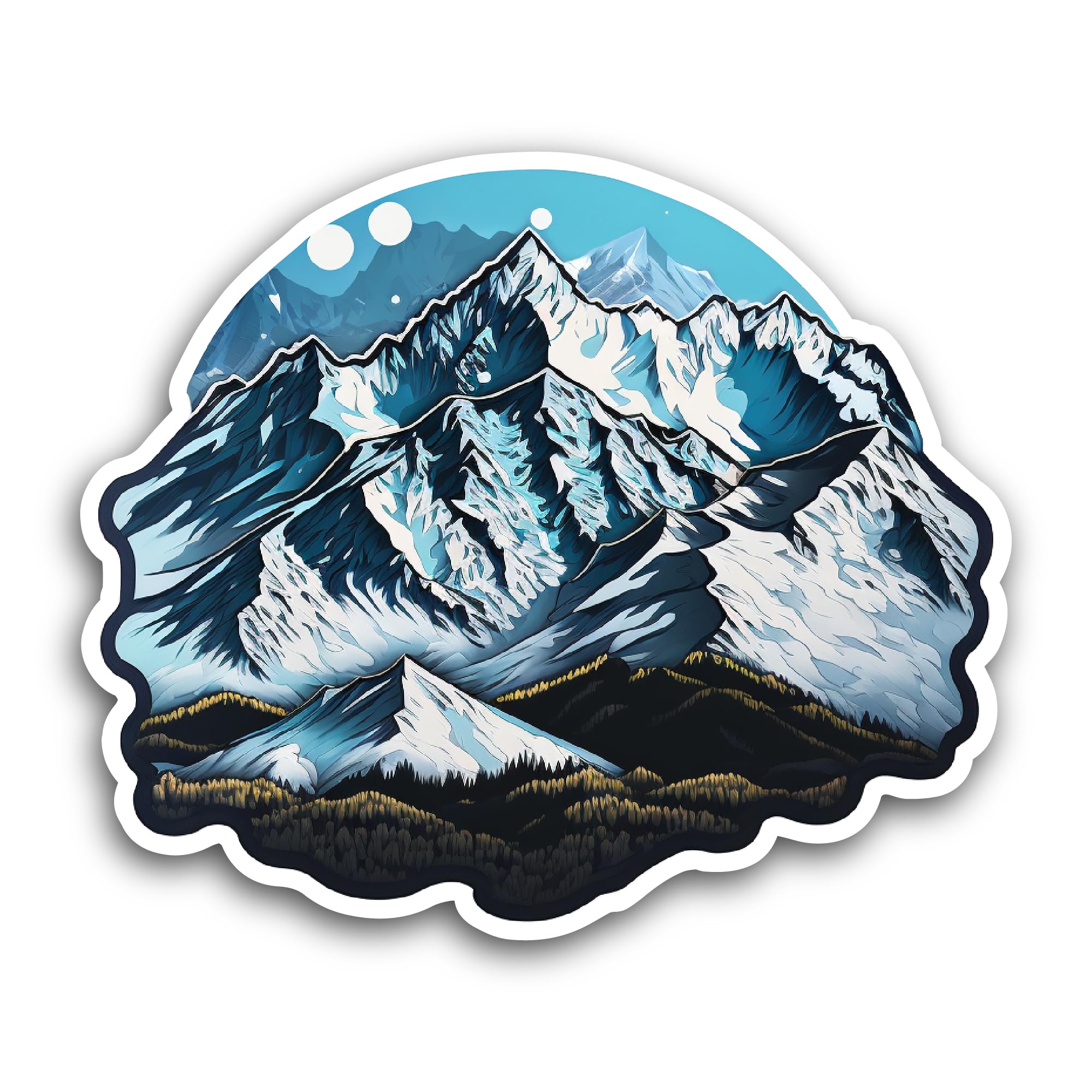 2 (Pieces) 3" and 5" Mountain Sticker, Waterproof Vinyl Decals for Many Purpose Like Cars, Trucks, L