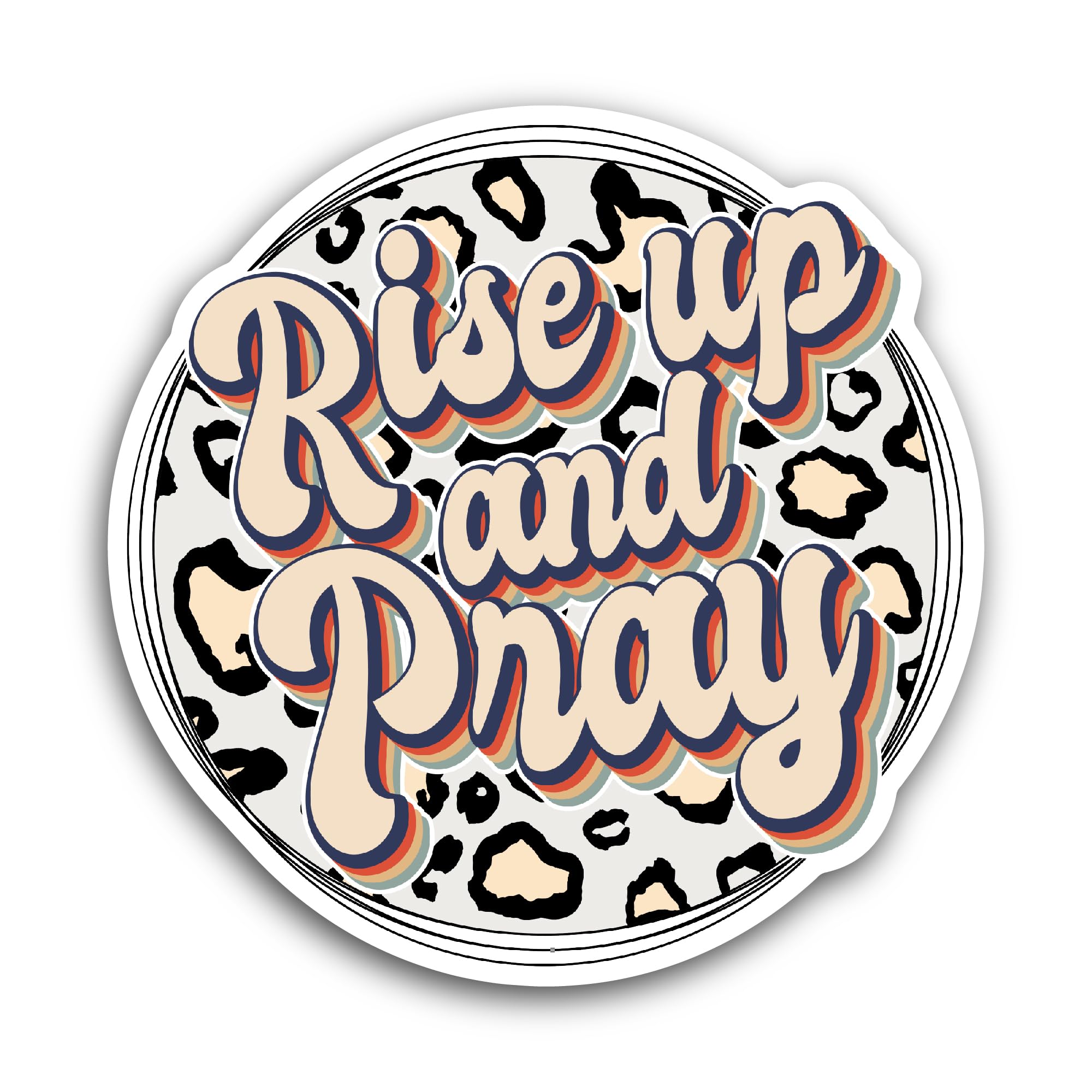 2 (Pieces) 3" and 5" Rise Up and Pray Text Sticker, Waterproof Vinyl Decals for Many Purpose Like Ca