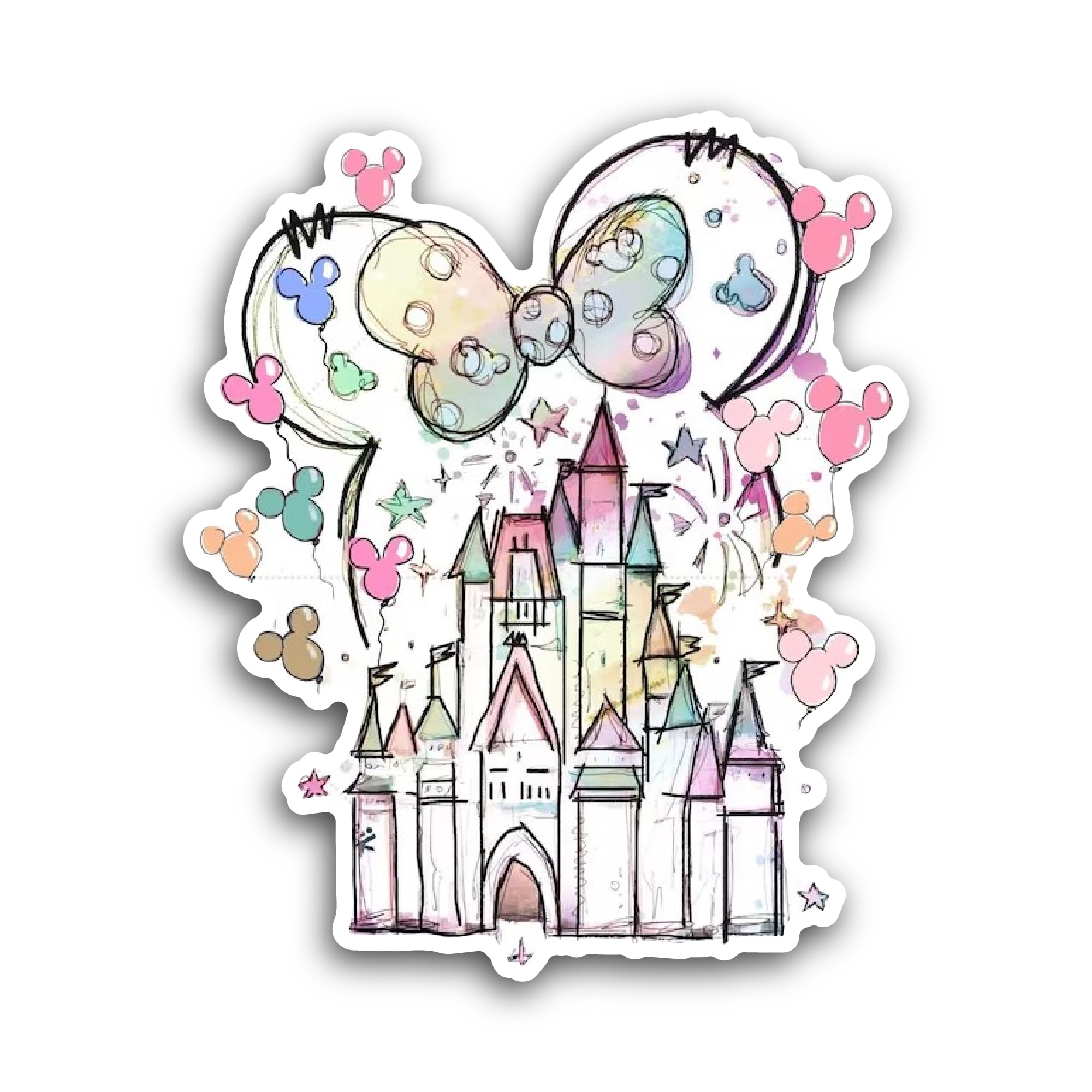 2 (Pieces) 3" and 5" Beautiful Castle Sticker, Waterproof Vinyl Decals for Many Purpose Like Cars, T