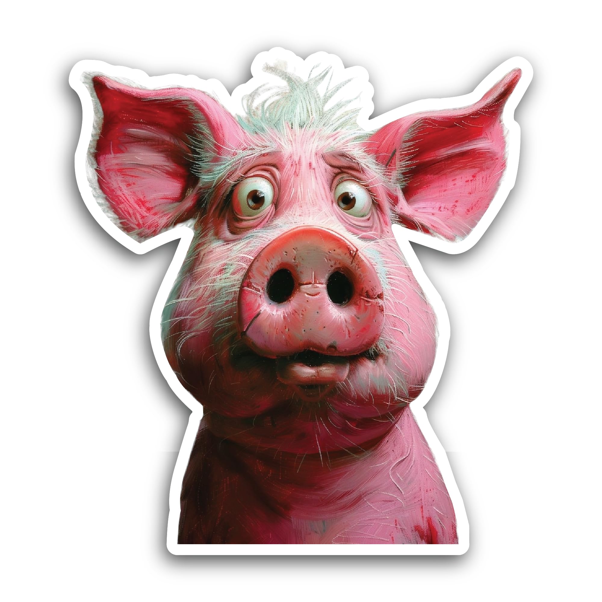 2 (Pieces) 3" and 5" Cute Pig Sticker, Waterproof Vinyl Decals for Many Purpose Like Cars, Trucks, L