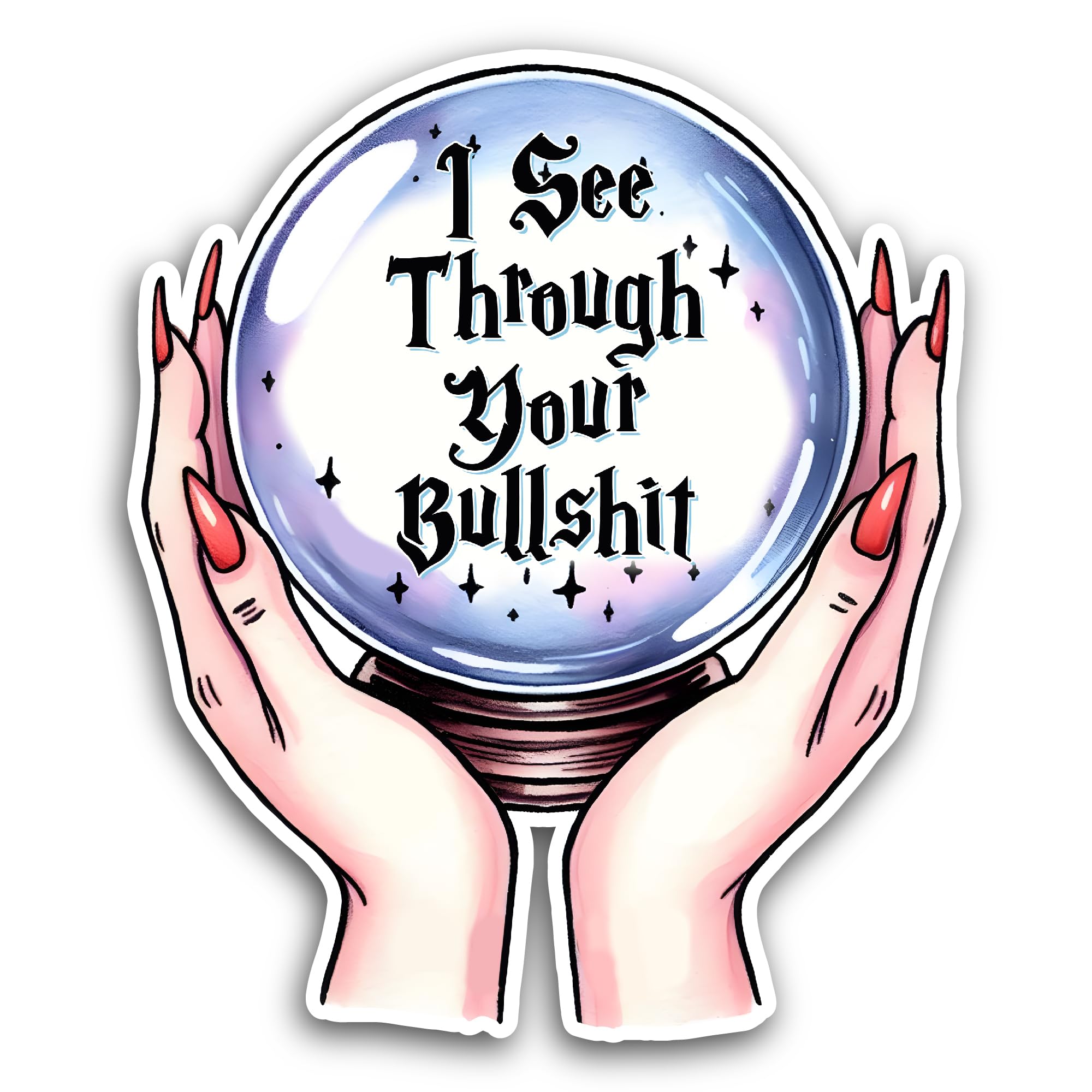2 (Pieces) 3" and 5" I See Through Sticker, Waterproof Vinyl Decals for Many Purpose Like Cars, Truc
