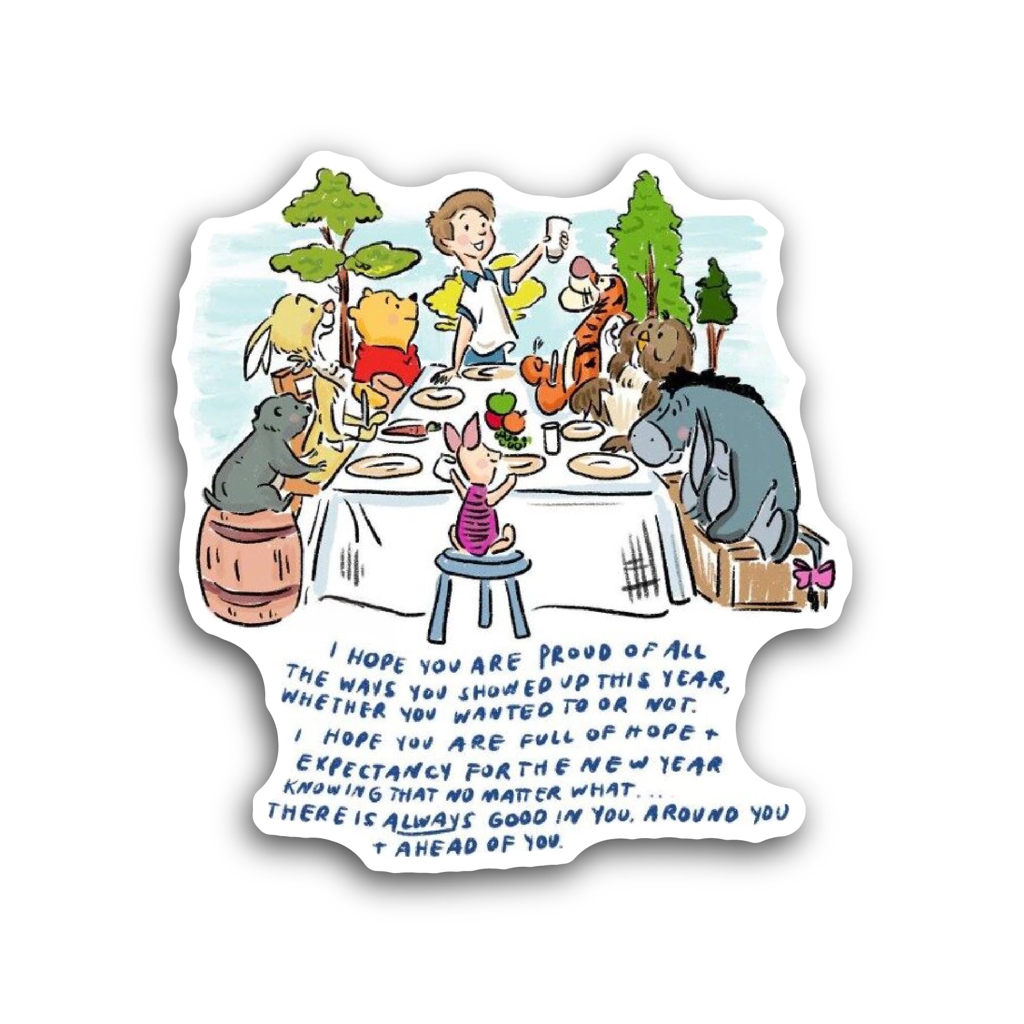 2 (Pieces) 3" and 5" Bear and Friends Sticker, Waterproof Vinyl Decals for Many Purpose Like Cars, T