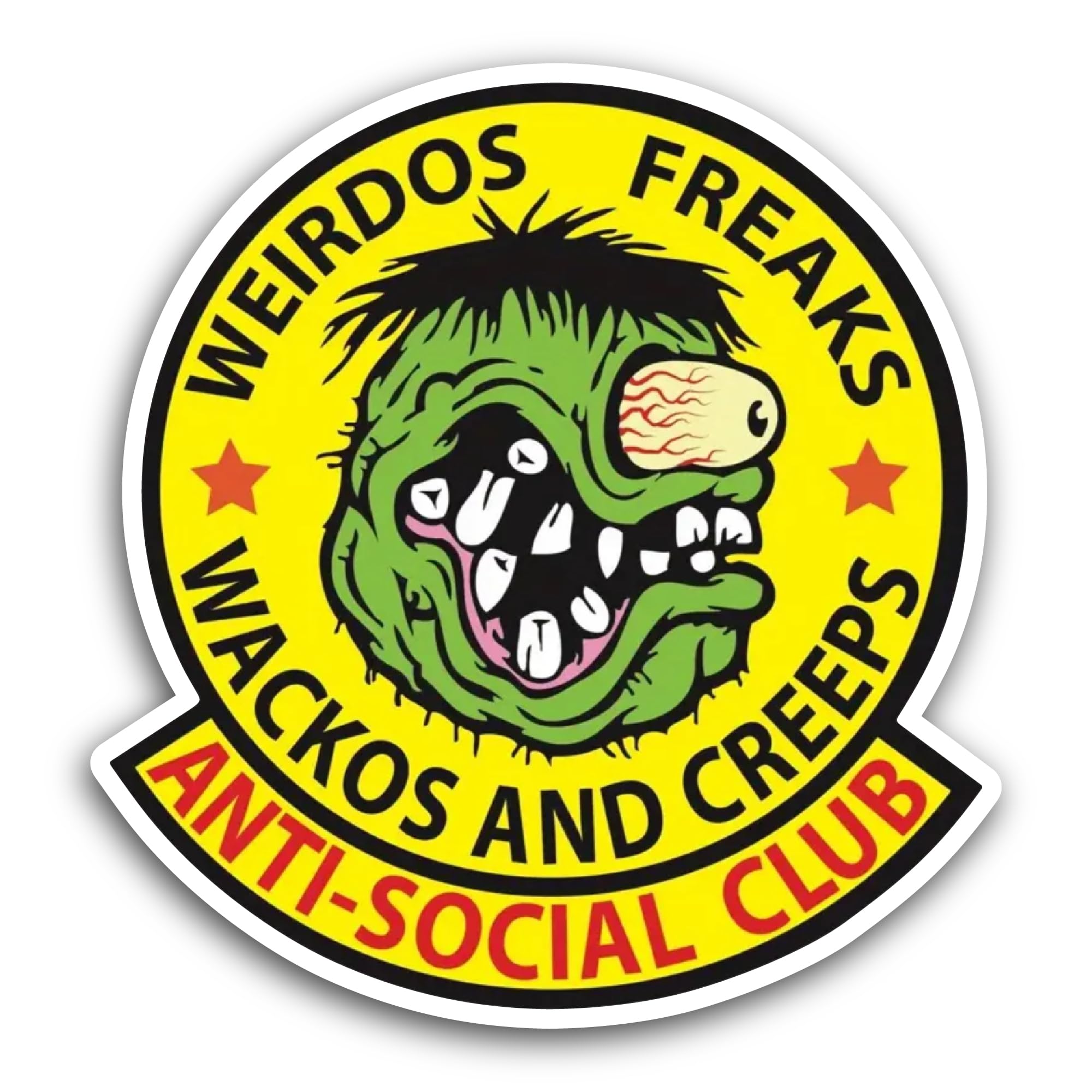 2 (Pieces) 3" and 5" Weirdos Freaks Wackos and Creeps Sticker, Waterproof Vinyl Decals for Many Purp