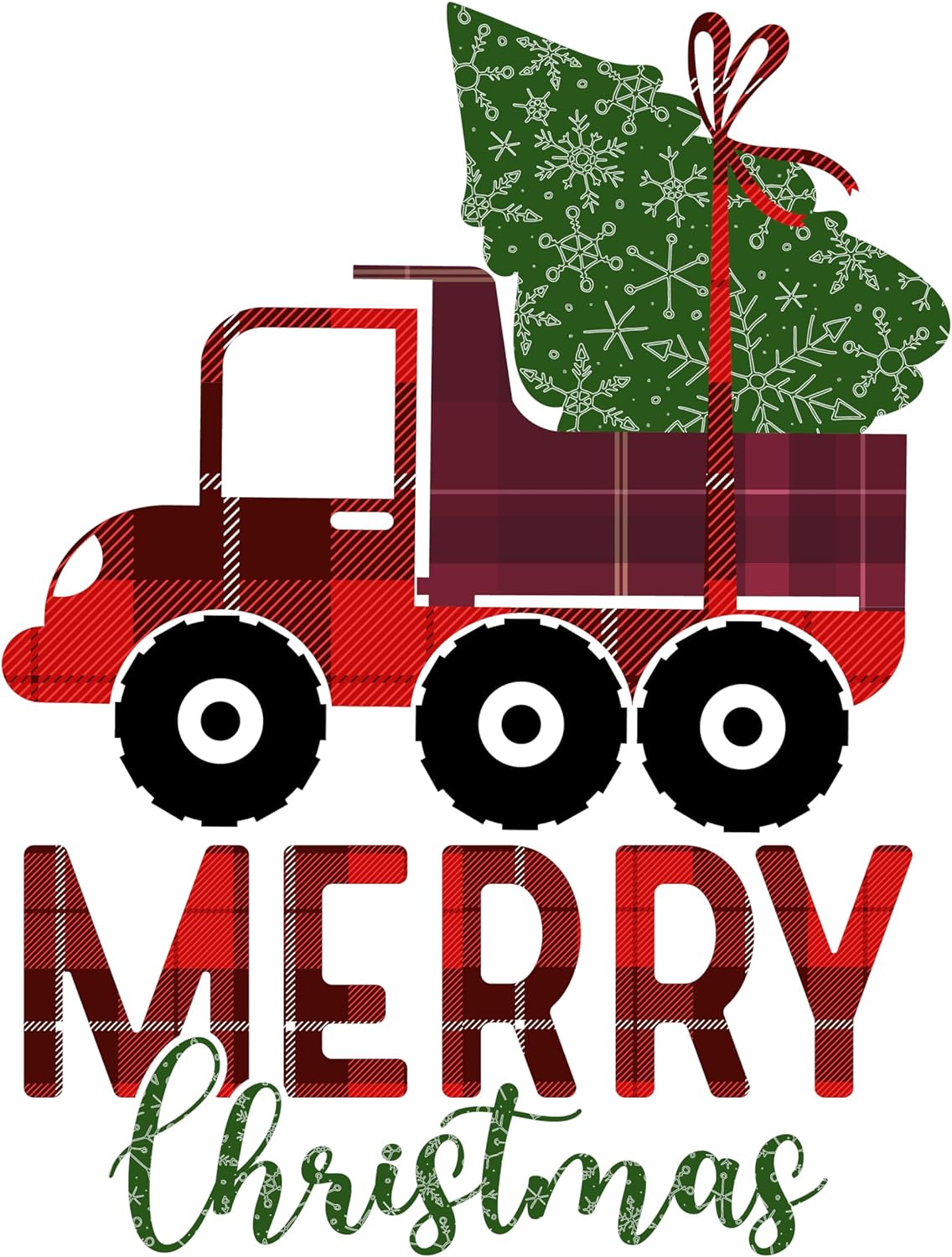 Inspirational Quote Merry Christmas Evergreen Truck Delivery Motivational Sticker Vinyl Decal Motivation Stickers- 5" Vinyl Sticker Waterproof