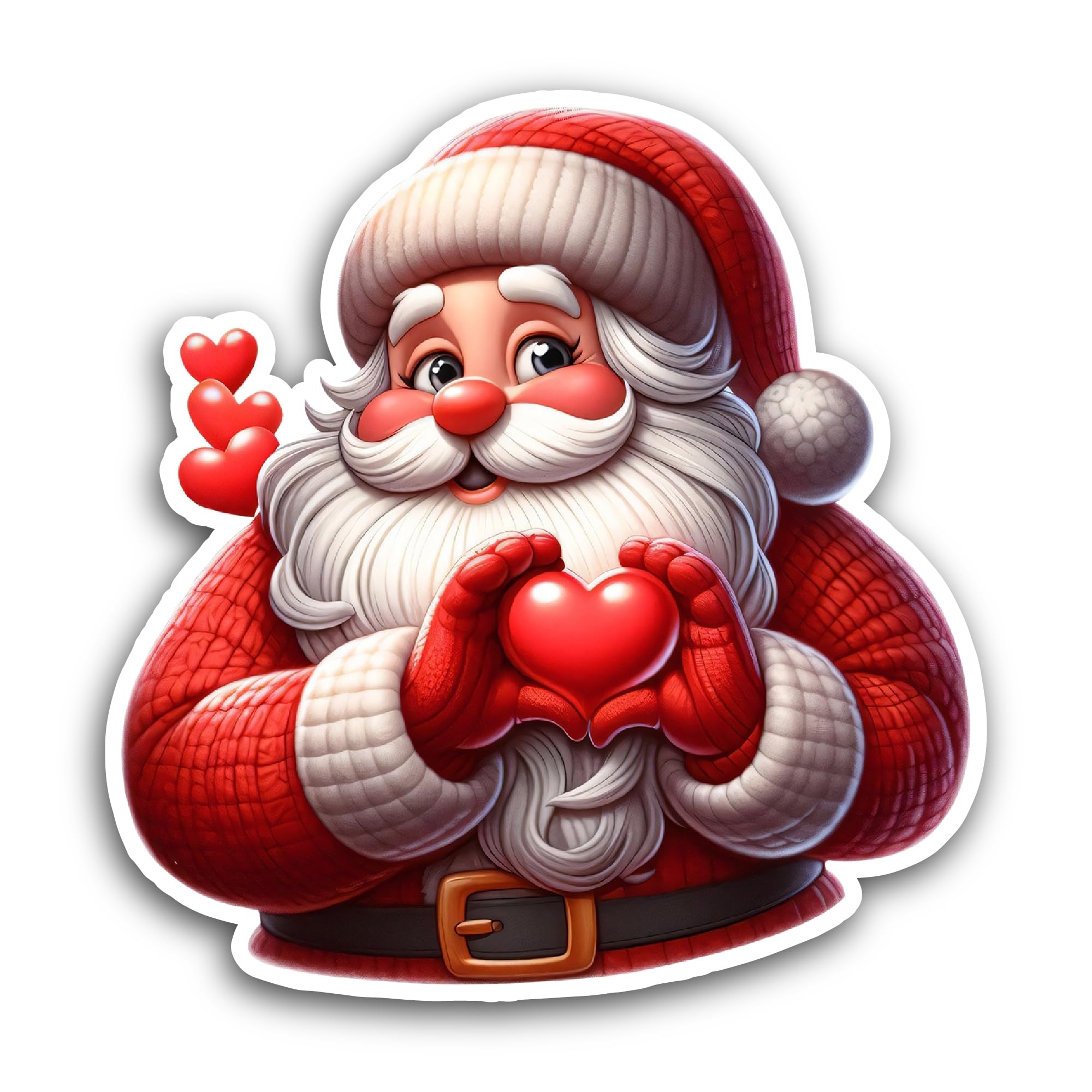 2 (Pieces) 3" and 5" Christmas Santa Claus Sticker, Waterproof Vinyl Decals for Many Purpose Like Ca