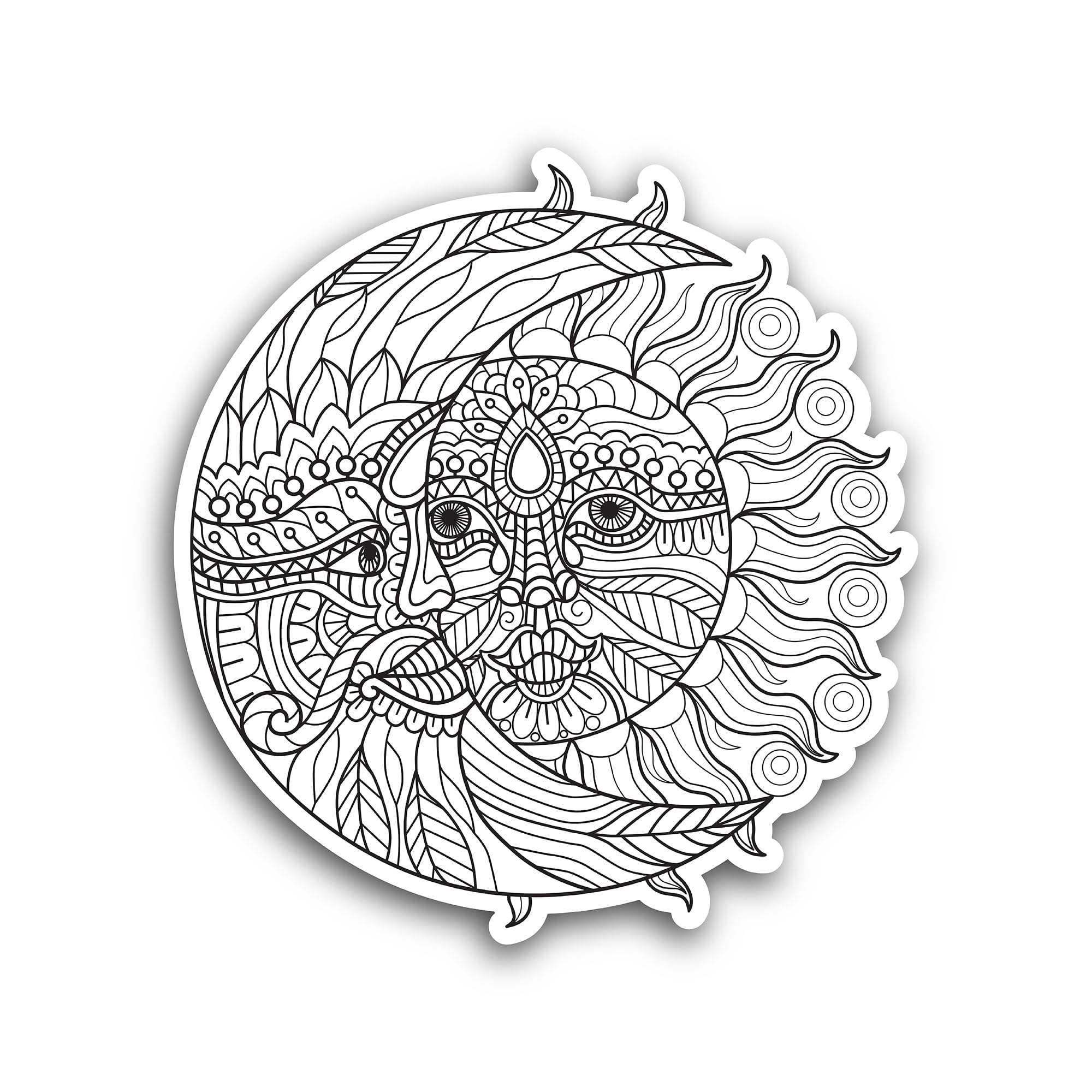 2 (Pieces) 3" and 5" Sun & Moon Vinyl Decals Sticker, Waterproof Vinyl Decals for Many Purpose Like