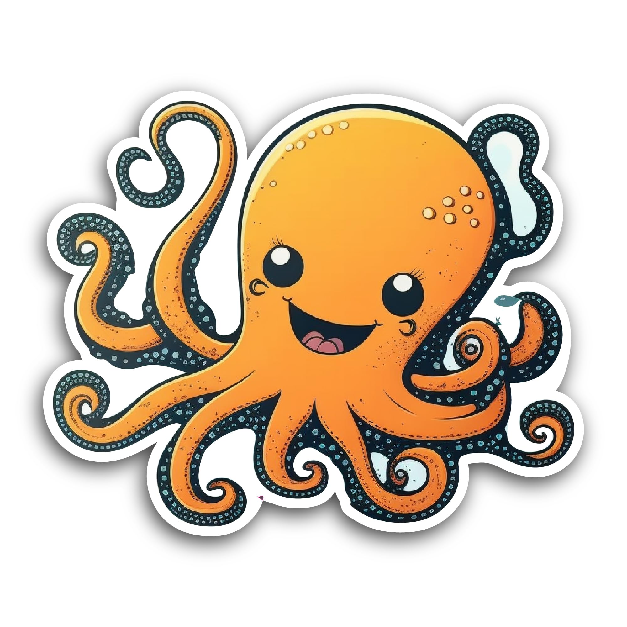 2 (Pieces) 3" and 5" Octopus Sticker, Waterproof Vinyl Decals for Many Purpose Like Cars, Trucks, La