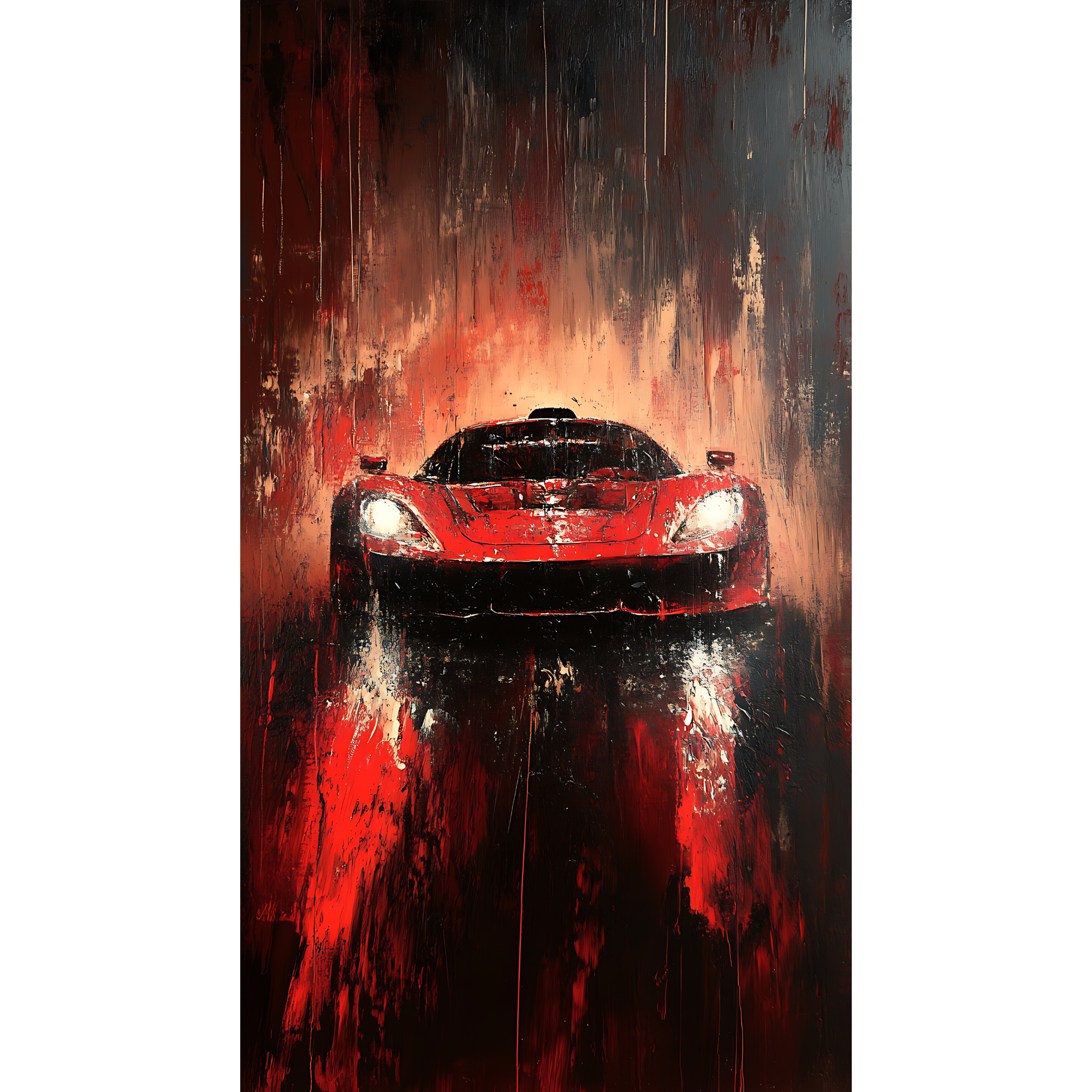 Vinyl Decal, Dynamic Automotive Wall Art Print, Striking Red Vehicle Design (5" x 7")