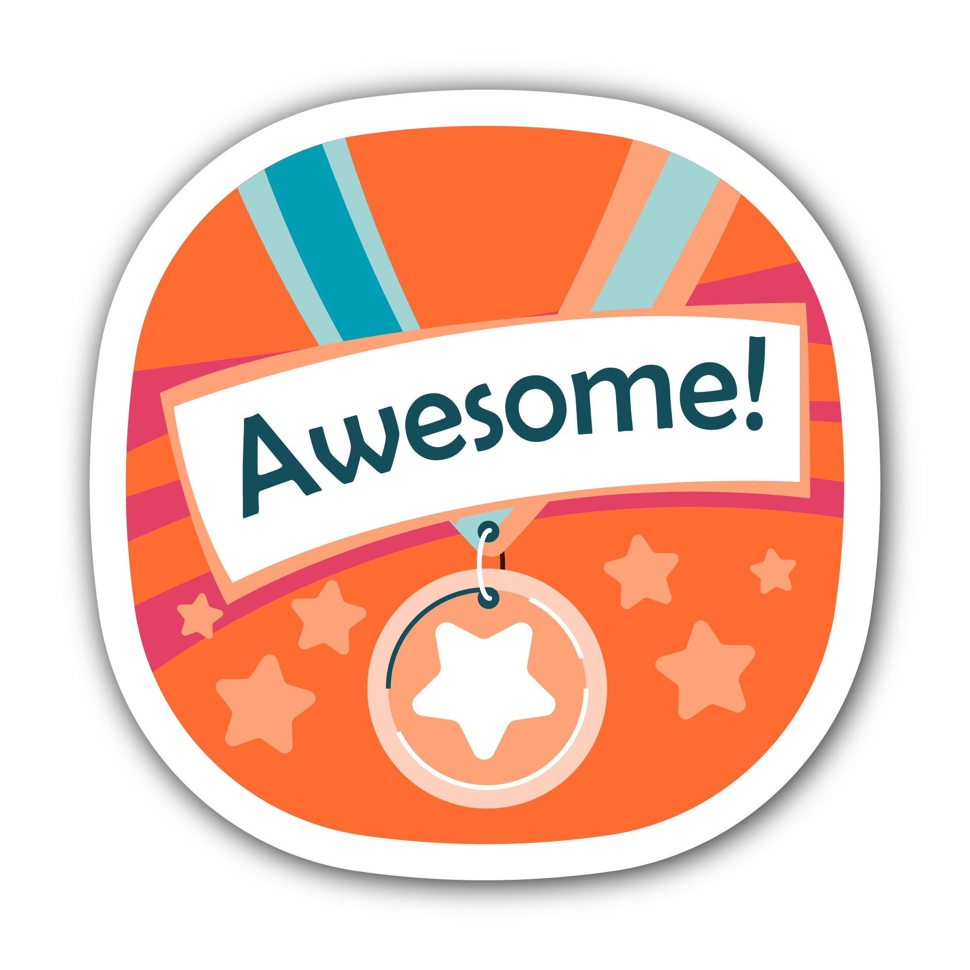 Awesome Message Sticker, Waterproof Vinyl Decal Sticker Indoor Or Outdoor 2 (Pieces) 3" and 5"