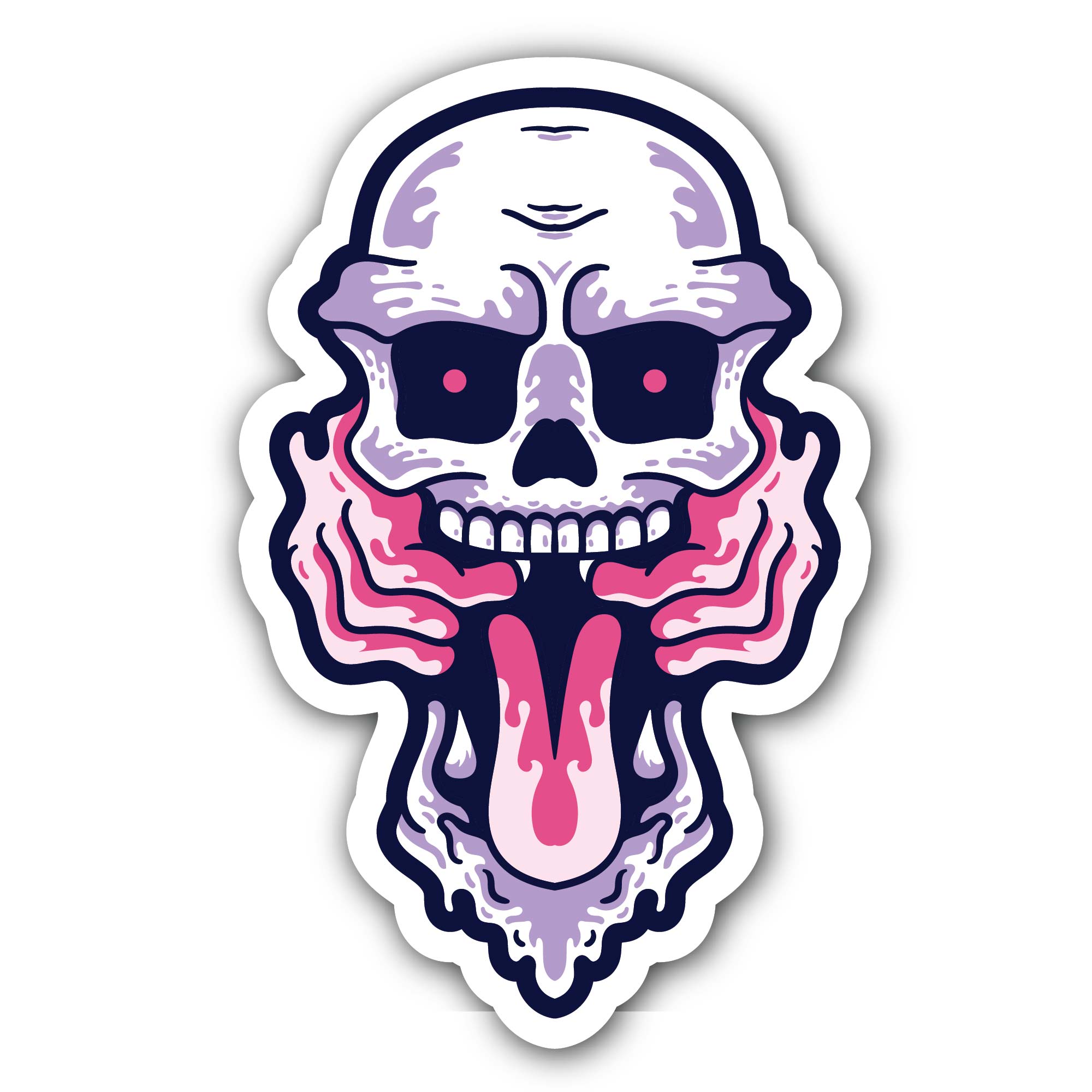 Skull face Sticker, Waterproof Vinyl Decal Sticker Indoor Or Outdoor 2 (Pieces) 3" and 5"