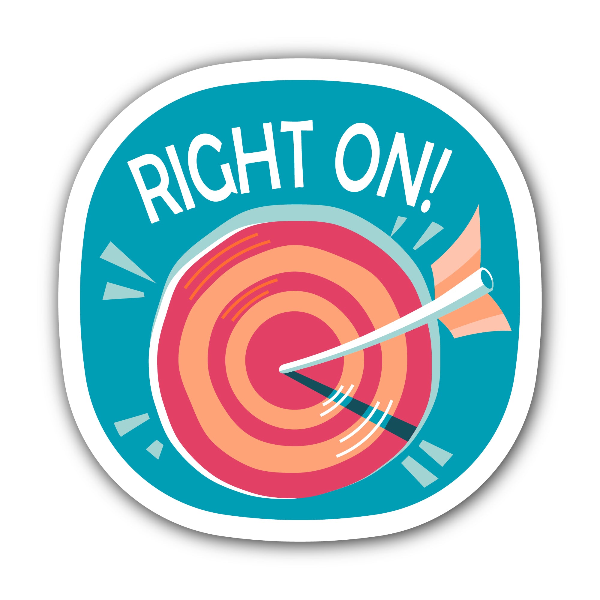 Right On Sticker, Waterproof Vinyl Decal Sticker Indoor Or Outdoor 2 (Pieces) 3" and 5"