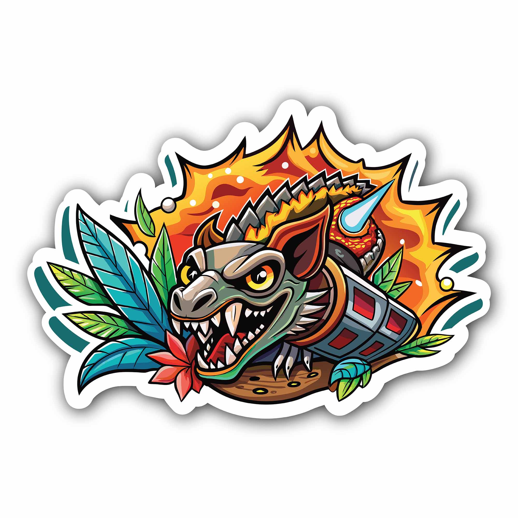 Evil dragon head Sticker, Waterproof Vinyl Decal Sticker Indoor Or Outdoor 2 (Pieces) 3" and 5"