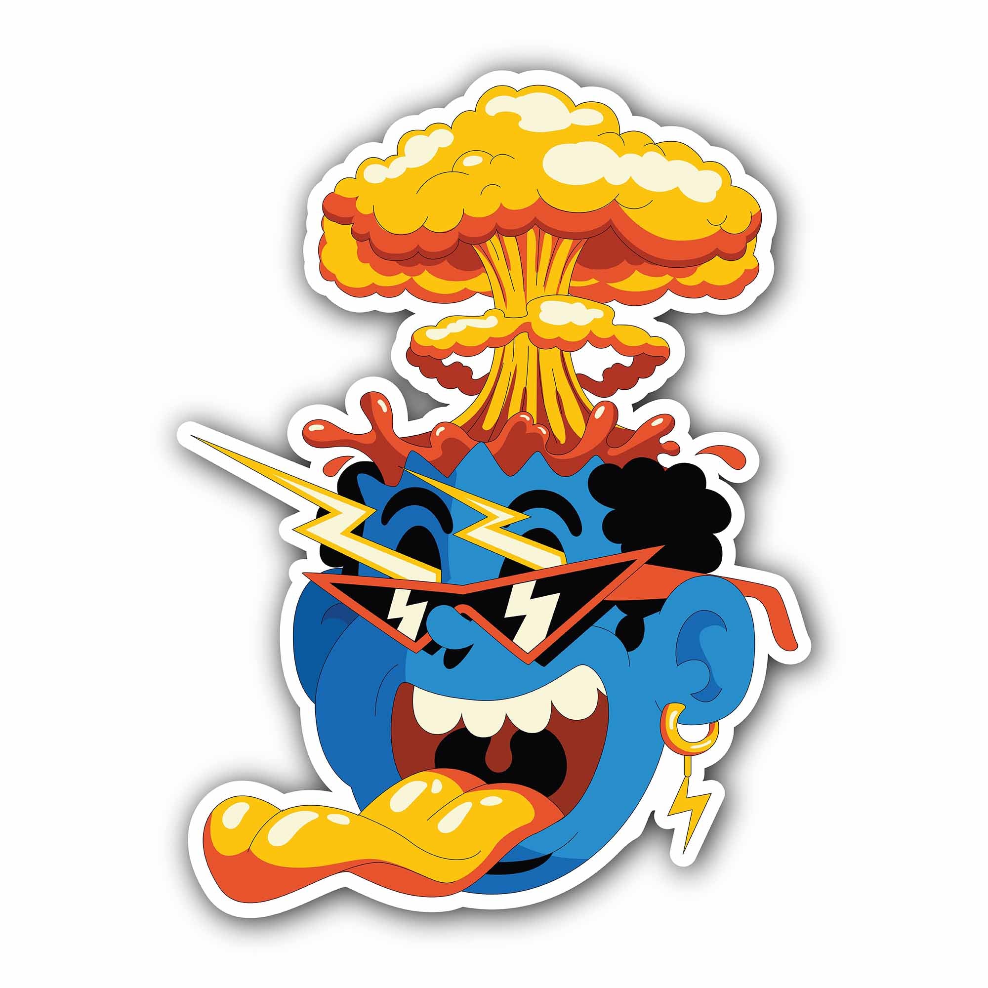 Head Explosion Sticker, Waterproof Vinyl Decal Sticker Indoor Or Outdoor 2 (Pieces) 3" and 5"