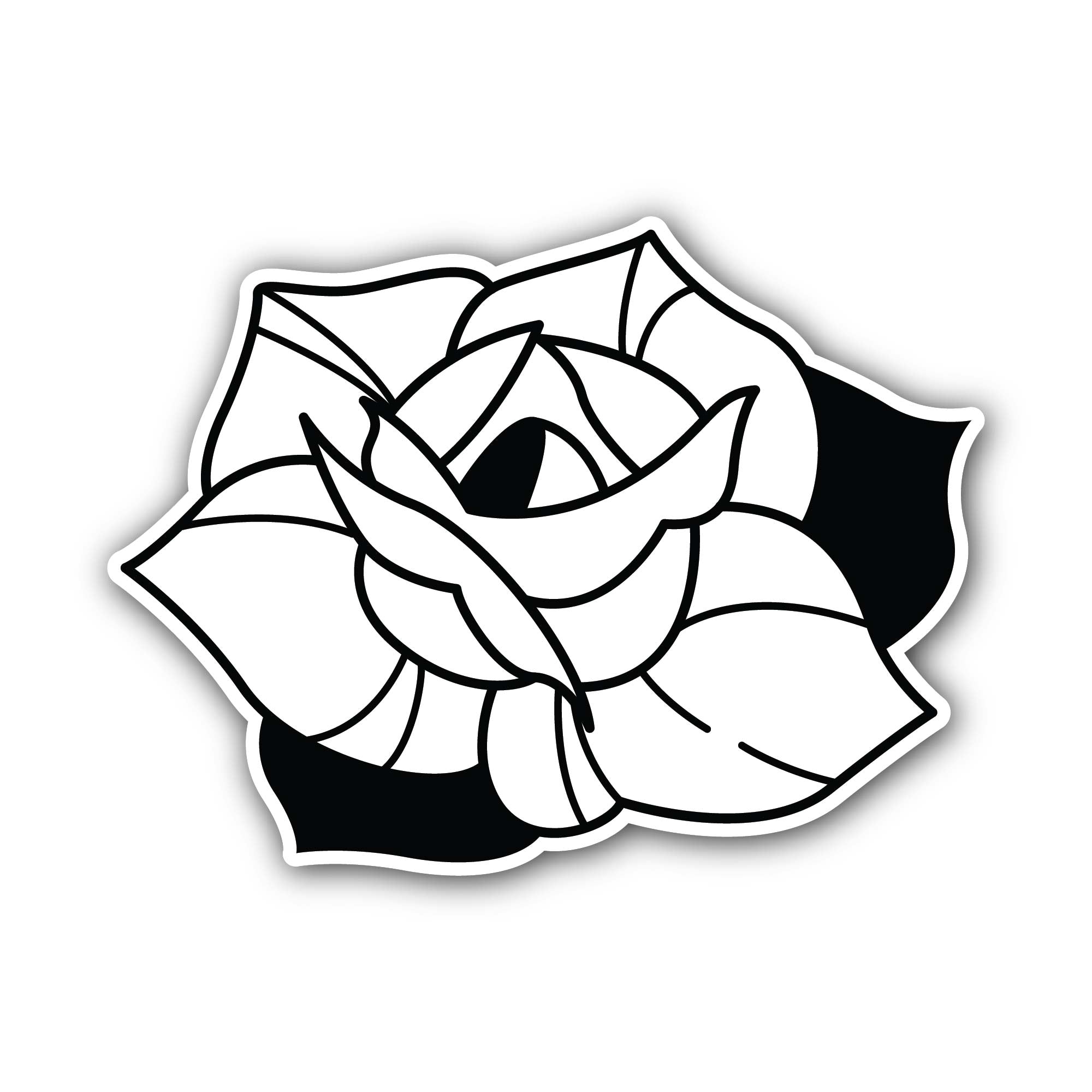 Flower Rose vector Sticker, Waterproof Vinyl Decal Sticker Indoor Or Outdoor 2 (Pieces) 3" and 5"