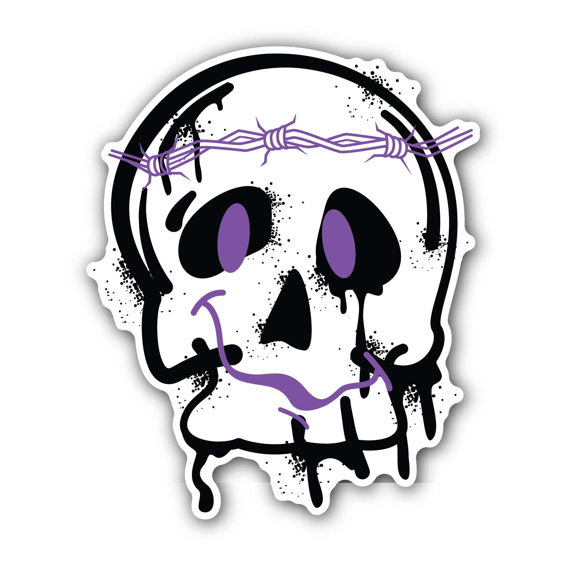 Skull Head Sticker, Waterproof Vinyl Decal Sticker Indoor Or Outdoor 2 (Pieces) 3" and 5"