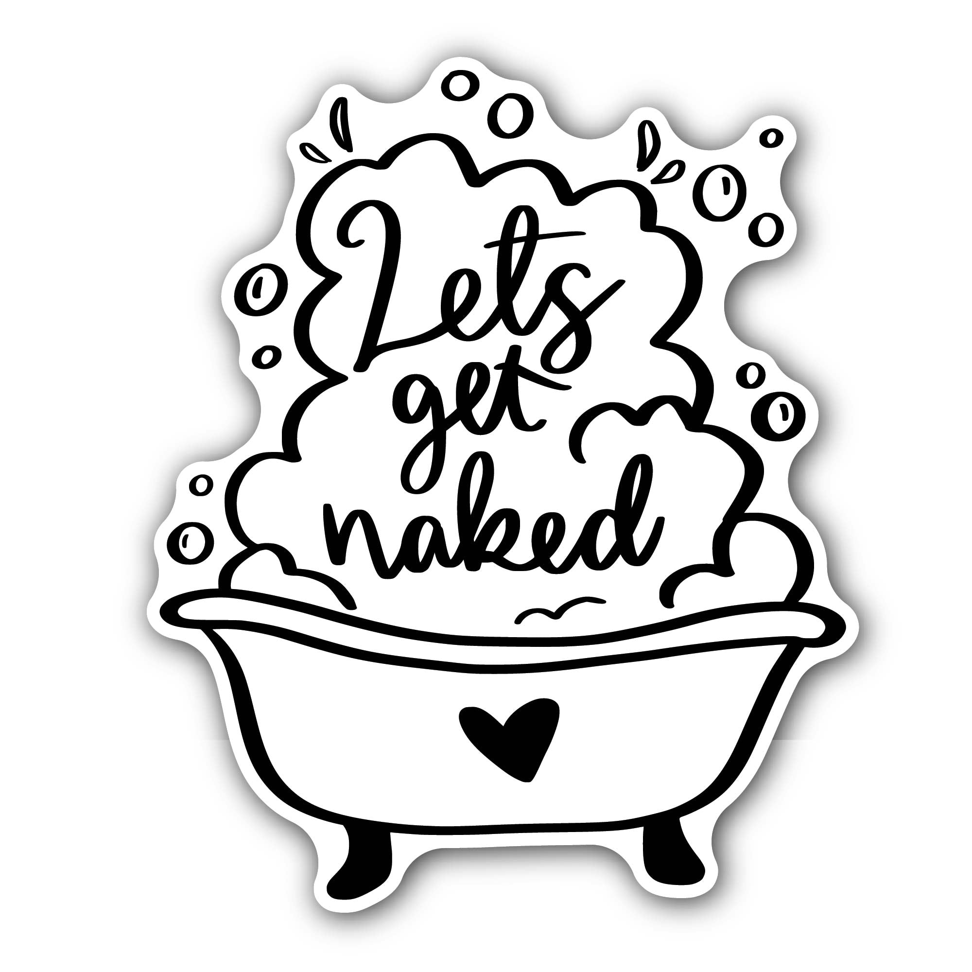 Get Naked Funny Bathroom Sticker, Waterproof Vinyl Decal Sticker Indoor Or Outdoor 2 (Pieces) 3" and 5"