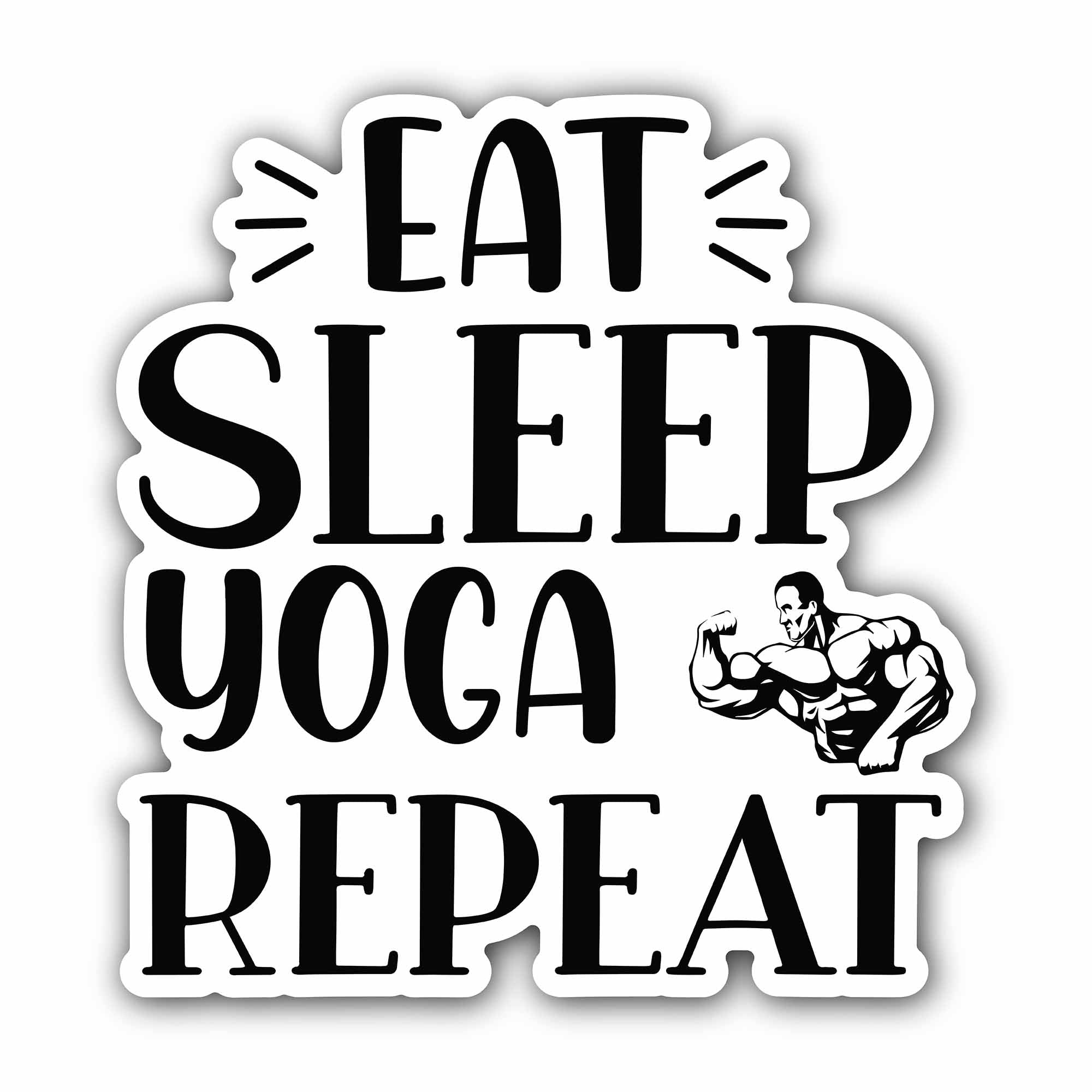 Eat Sleep Yoga Repeat Sticker, Waterproof Vinyl Decal Sticker Indoor Or Outdoor 2 (Pieces) 3" and 5"