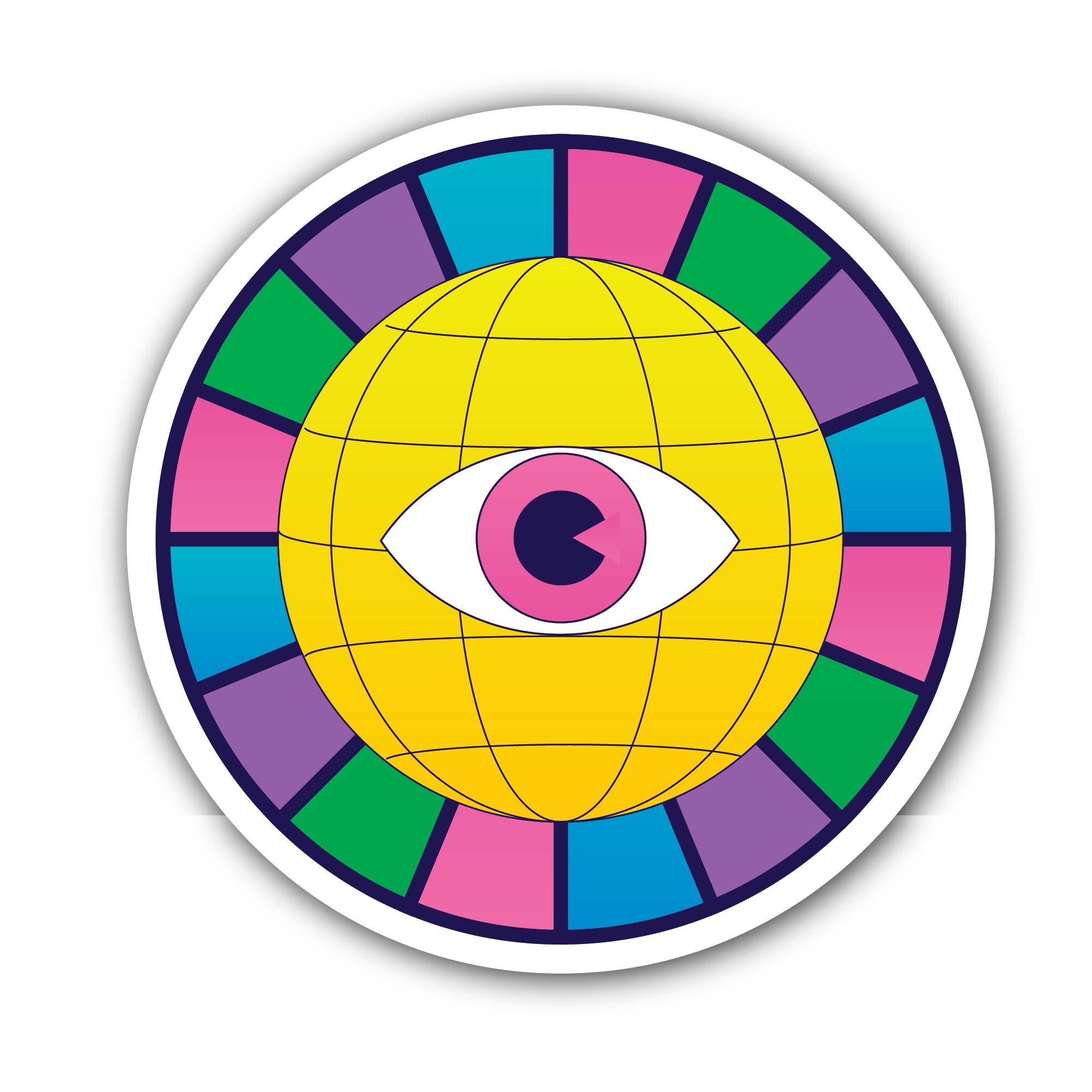 Third Eye Vision Sticker, Waterproof Vinyl Decal Sticker Indoor Or Outdoor 2 (Pieces) 3" and 5"