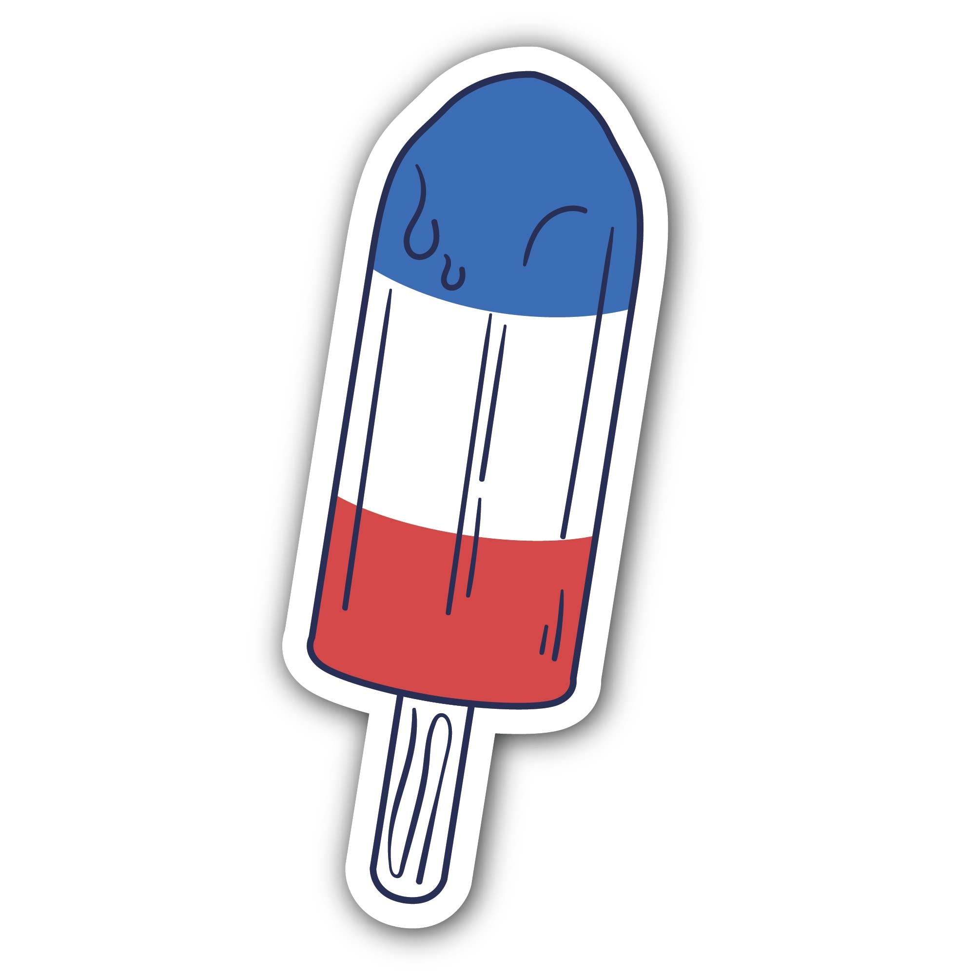 The Popsicle Sticker, Waterproof Vinyl Decal Sticker Indoor Or Outdoor 2 (Pieces) 3" and 5"