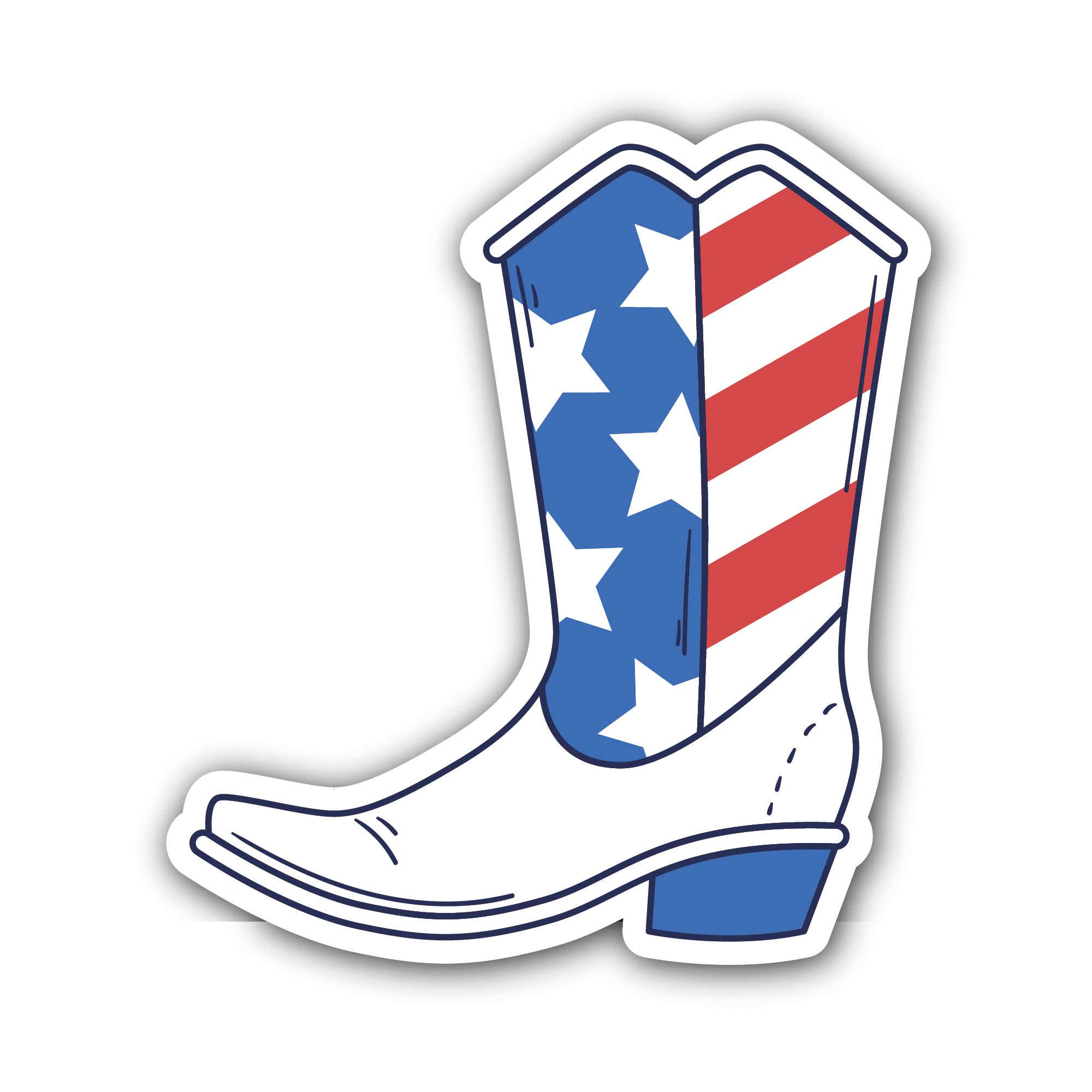 American flag boot Sticker, Waterproof Vinyl Decal Sticker Indoor Or Outdoor 2 (Pieces) 3" and 5"