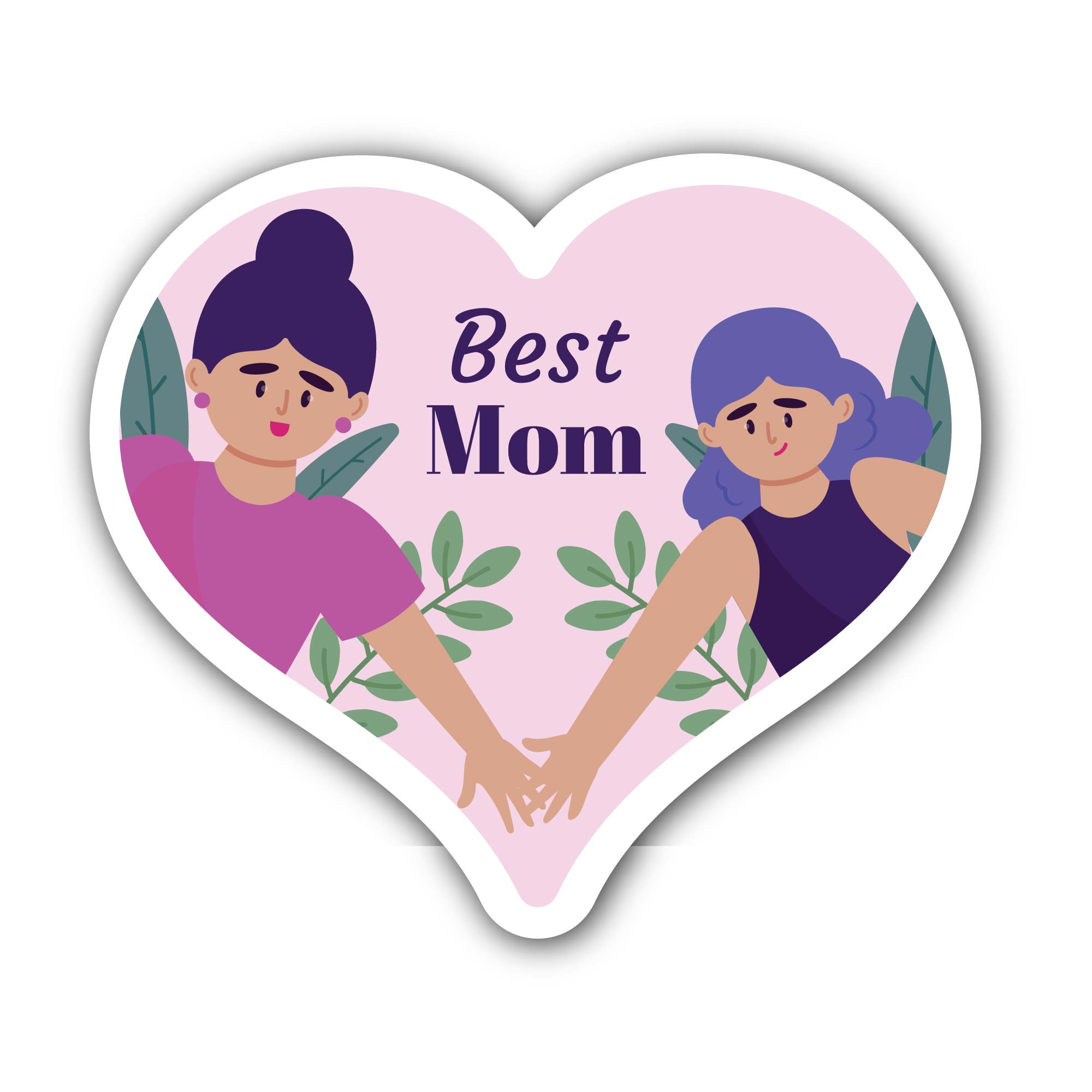 Mother's Day Sticker, Waterproof Vinyl Decal Sticker Indoor Or Outdoor 2 (Pieces) 3" and 5"