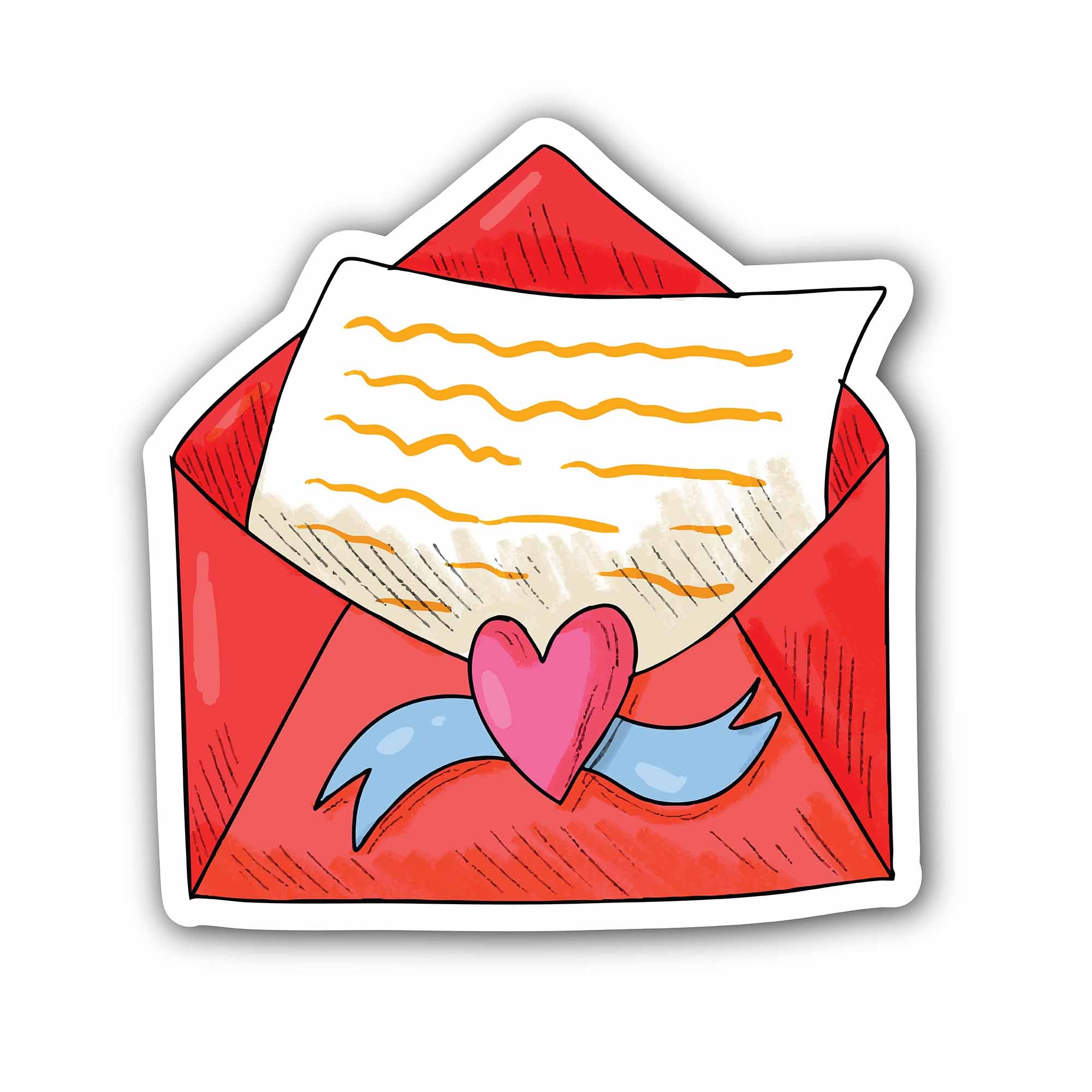 Love Letter Sticker, Waterproof Vinyl Decal Sticker Indoor Or Outdoor 2 (Pieces) 3" and 5"