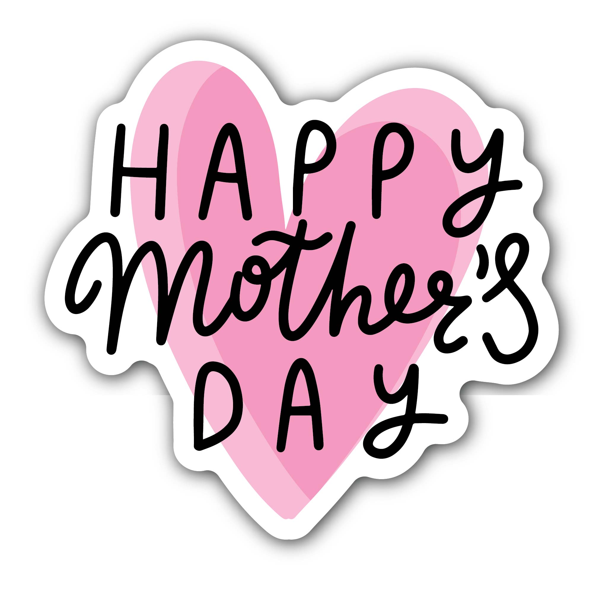 Happy Mother's Day Sticker, Waterproof Vinyl Decal Sticker Indoor Or Outdoor 2 (Pieces) 3" and 5"