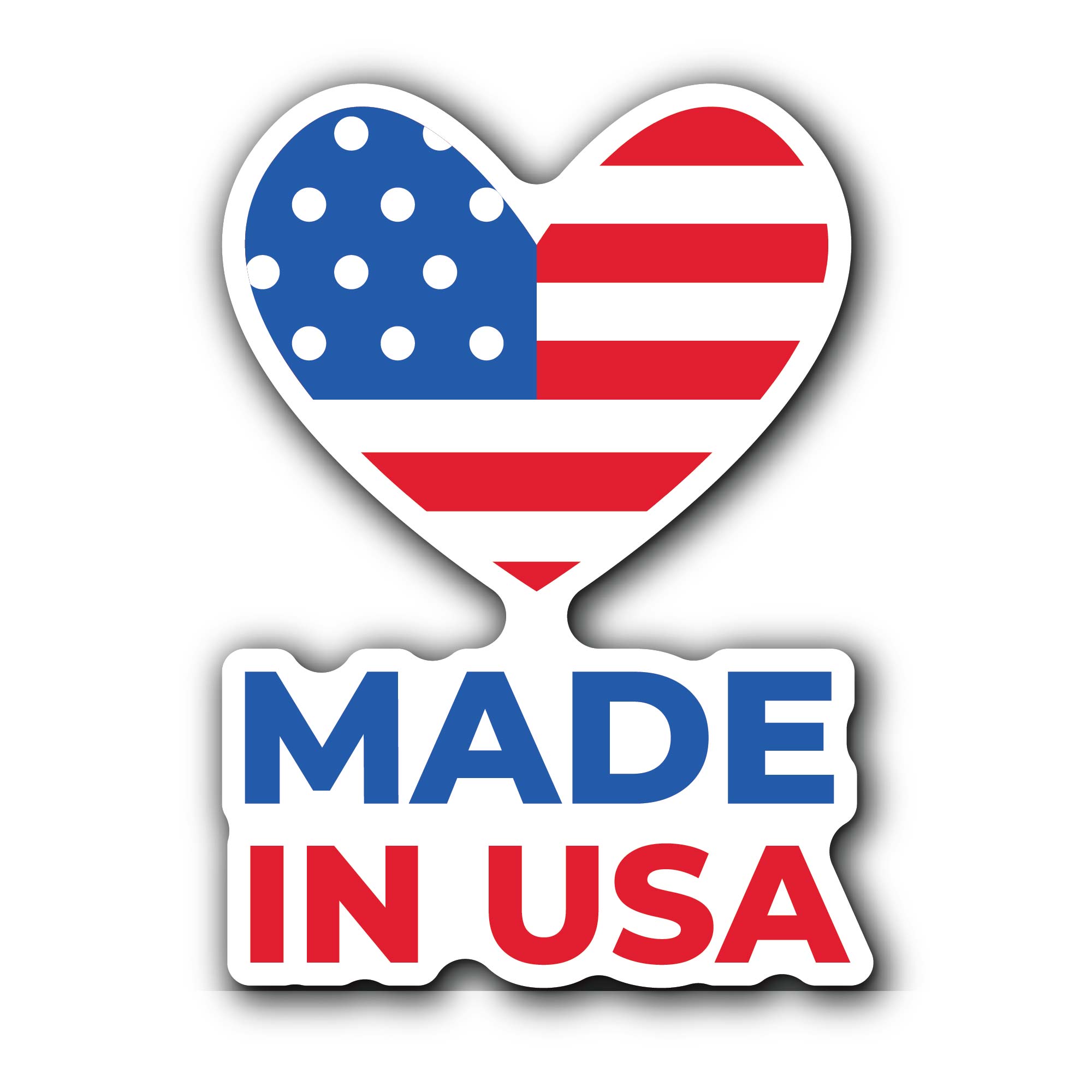 Made in USA Text Sticker, Waterproof Vinyl Decal Sticker Indoor Or Outdoor 2 (Pieces) 3" and 5"