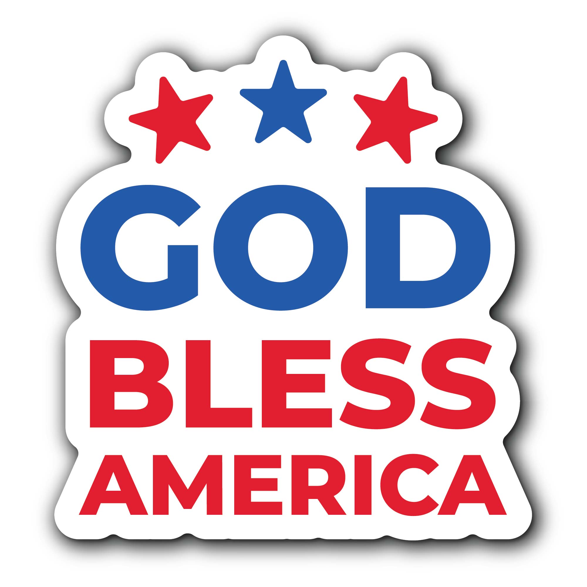 God Bless America Text Sticker, Waterproof Vinyl Decal Sticker Indoor Or Outdoor 2 (Pieces) 3" and 5"