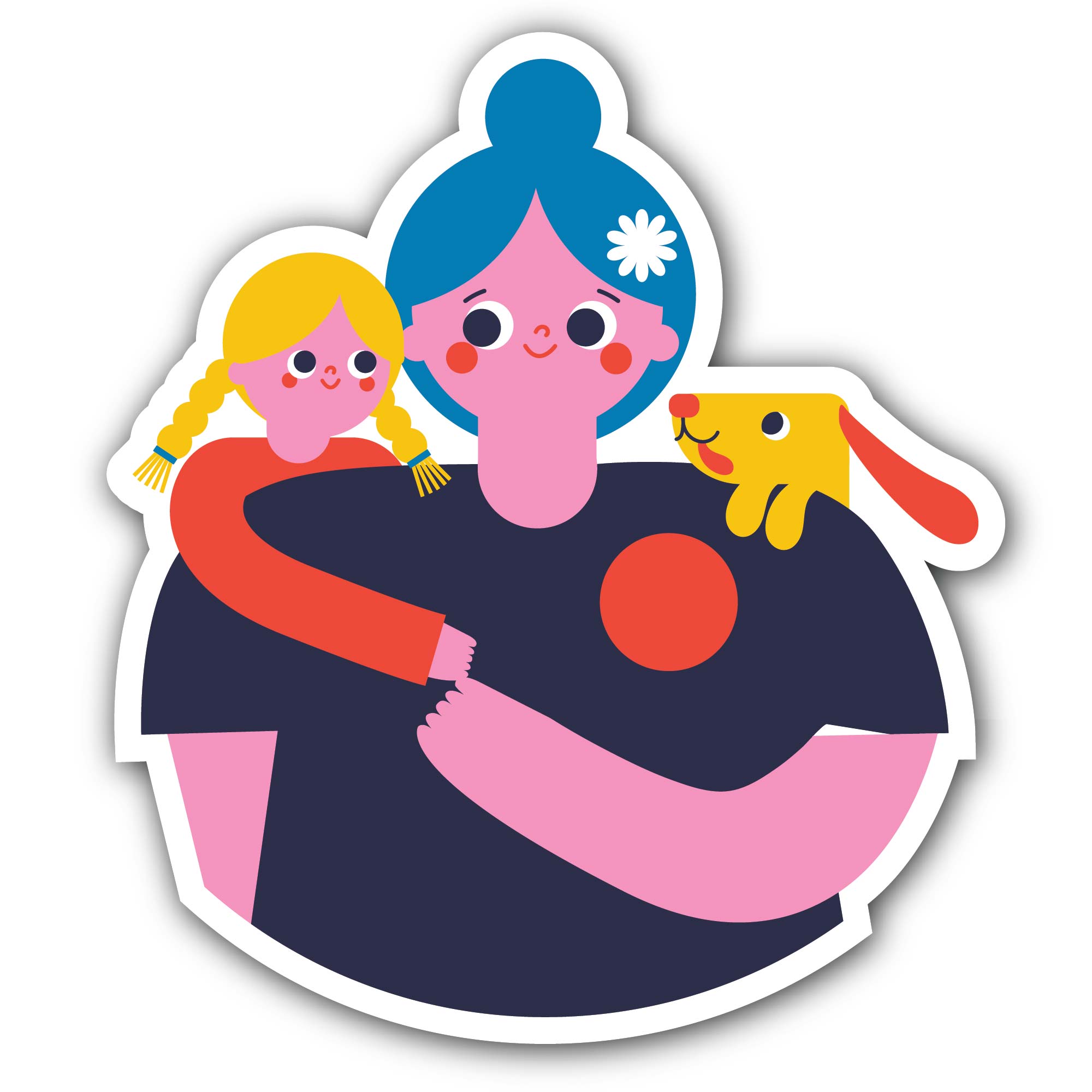 Mother's Love Sticker, Waterproof Vinyl Decal Sticker Indoor Or Outdoor 2 (Pieces) 3" and 5"