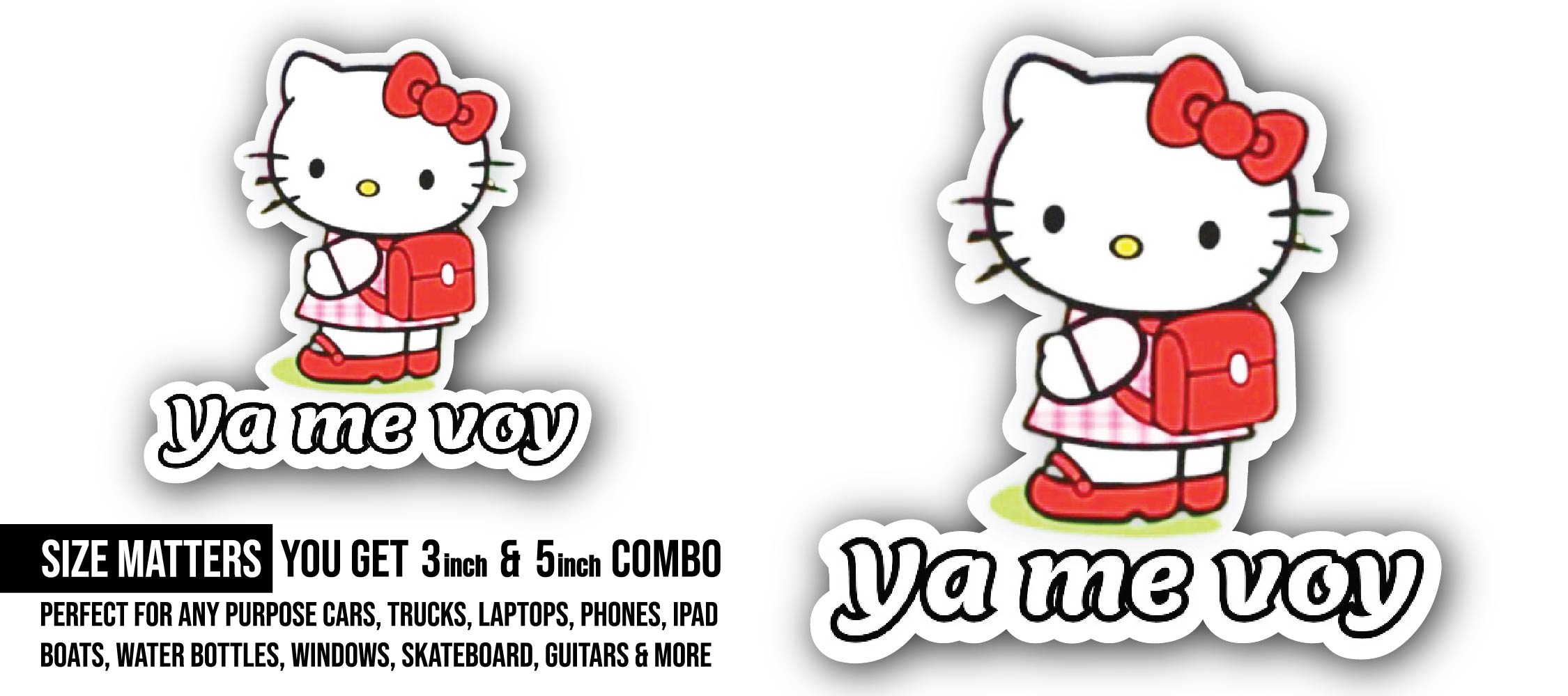 Cat Princess Sticker, Waterproof Vinyl Decal Sticker Indoor Or Outdoor 2 (Pieces) 3" and 5"