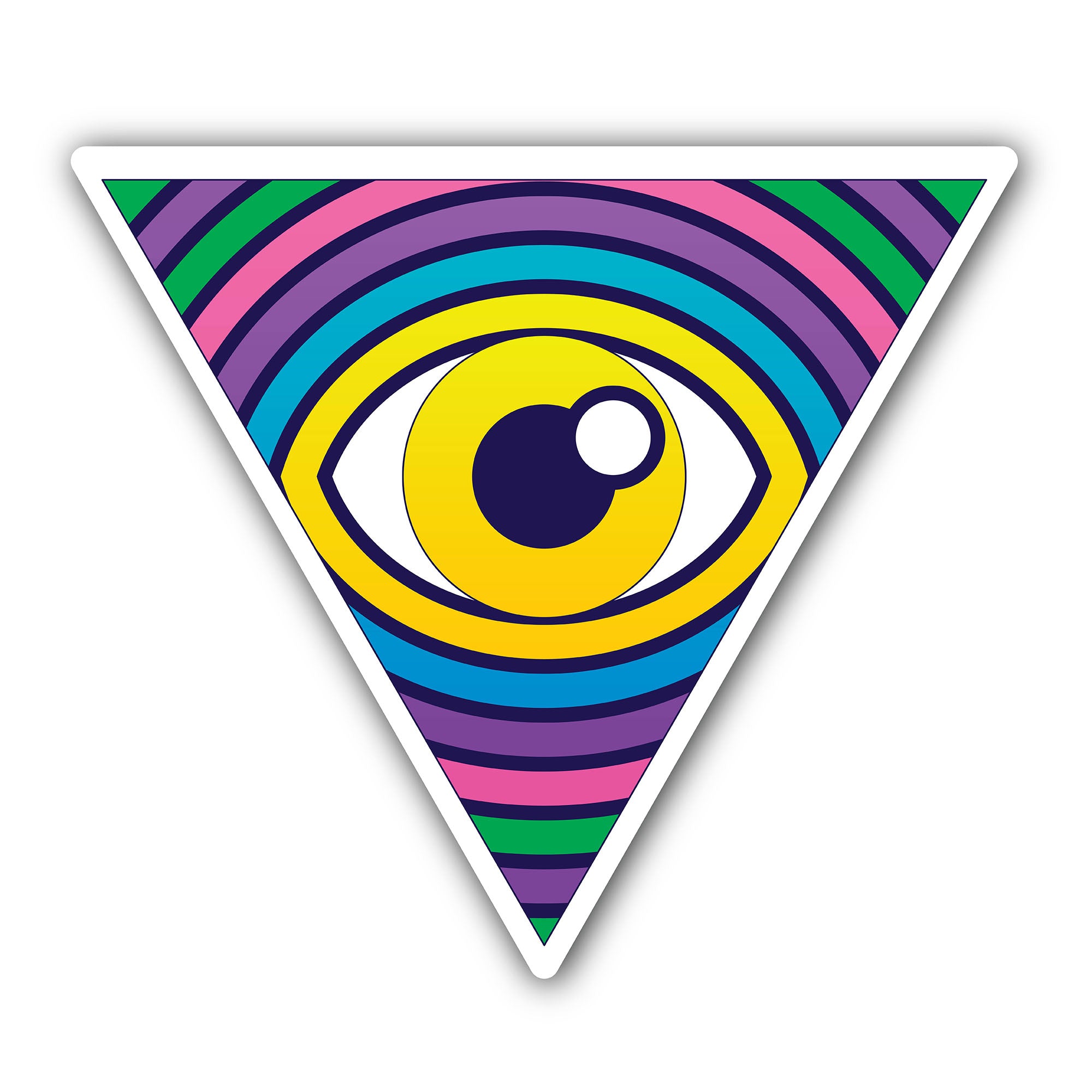 Triangle Third Eye Sticker, Waterproof Vinyl Decal Sticker Indoor Or Outdoor 2 (Pieces) 3" and 5"