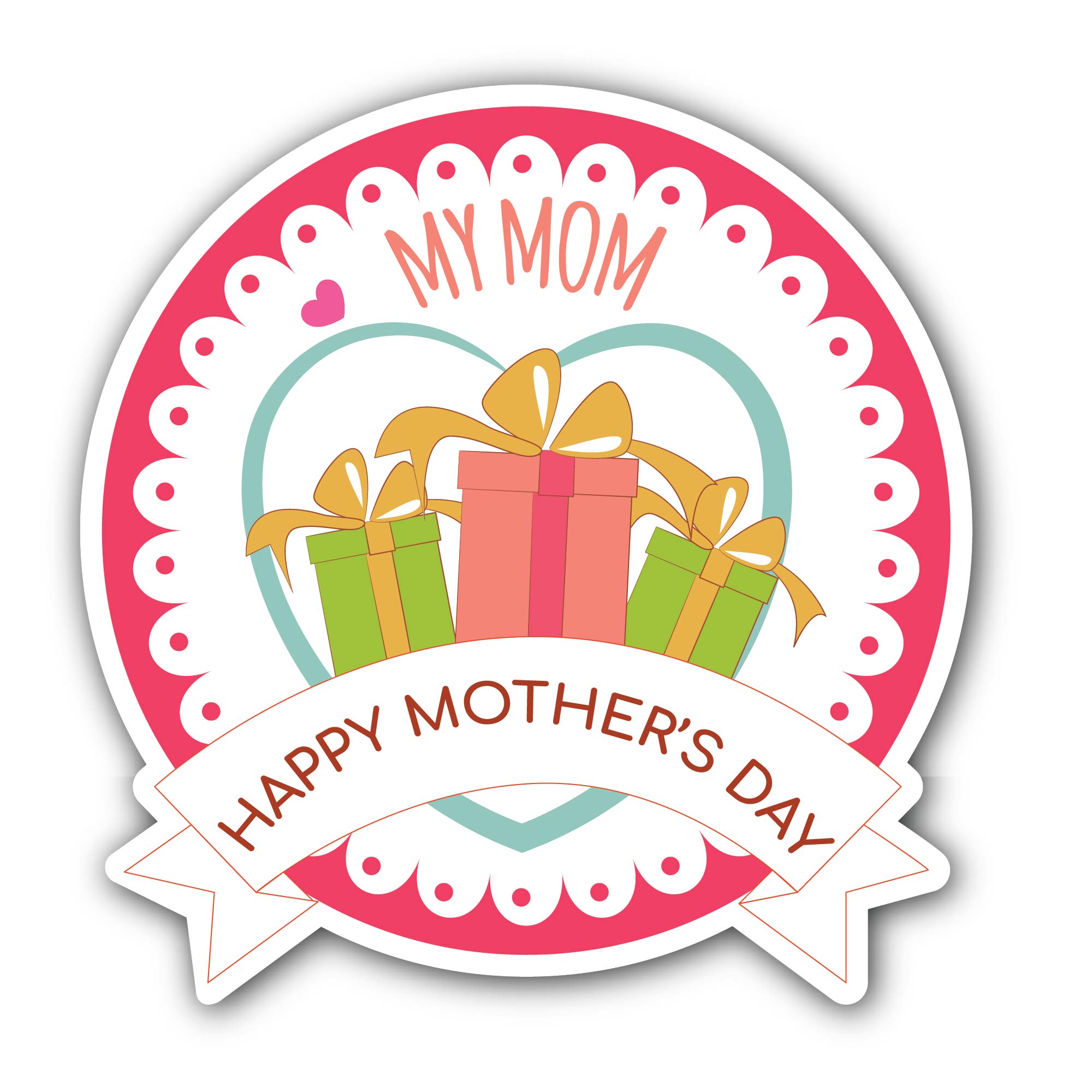 Mother’s Day message Sticker, Waterproof Vinyl Decal Sticker Indoor Or Outdoor 2 (Pieces) 3" and 5"