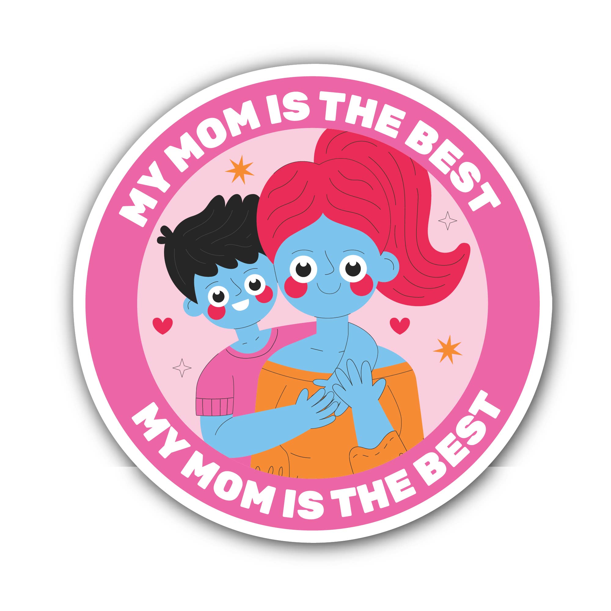 My Mom Is The Best Sticker, Waterproof Vinyl Decal Sticker Indoor Or Outdoor 2 (Pieces) 3" and 5"