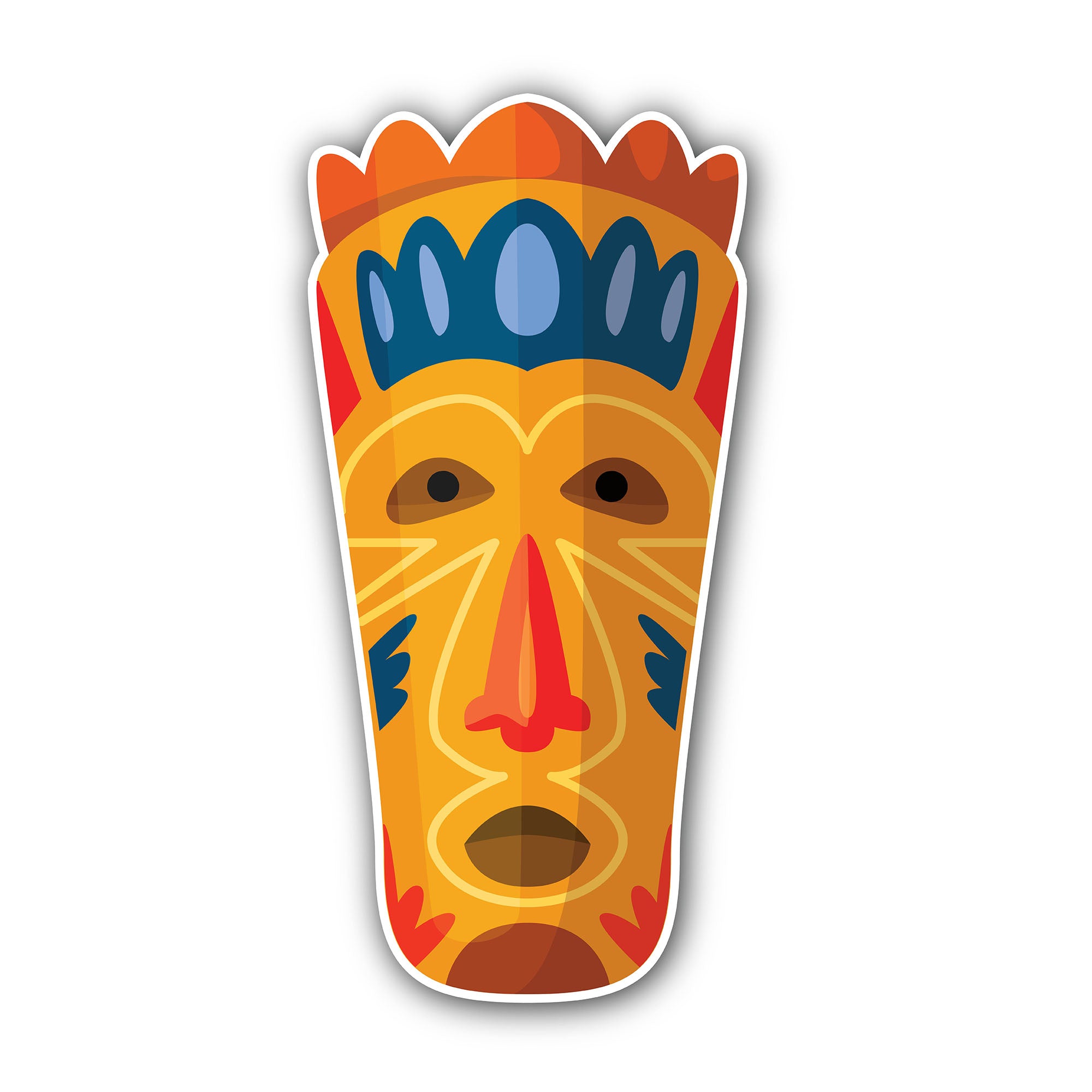 Voodoo mask Sticker, Waterproof Vinyl Decal Sticker Indoor Or Outdoor 2 (Pieces) 3" and 5"