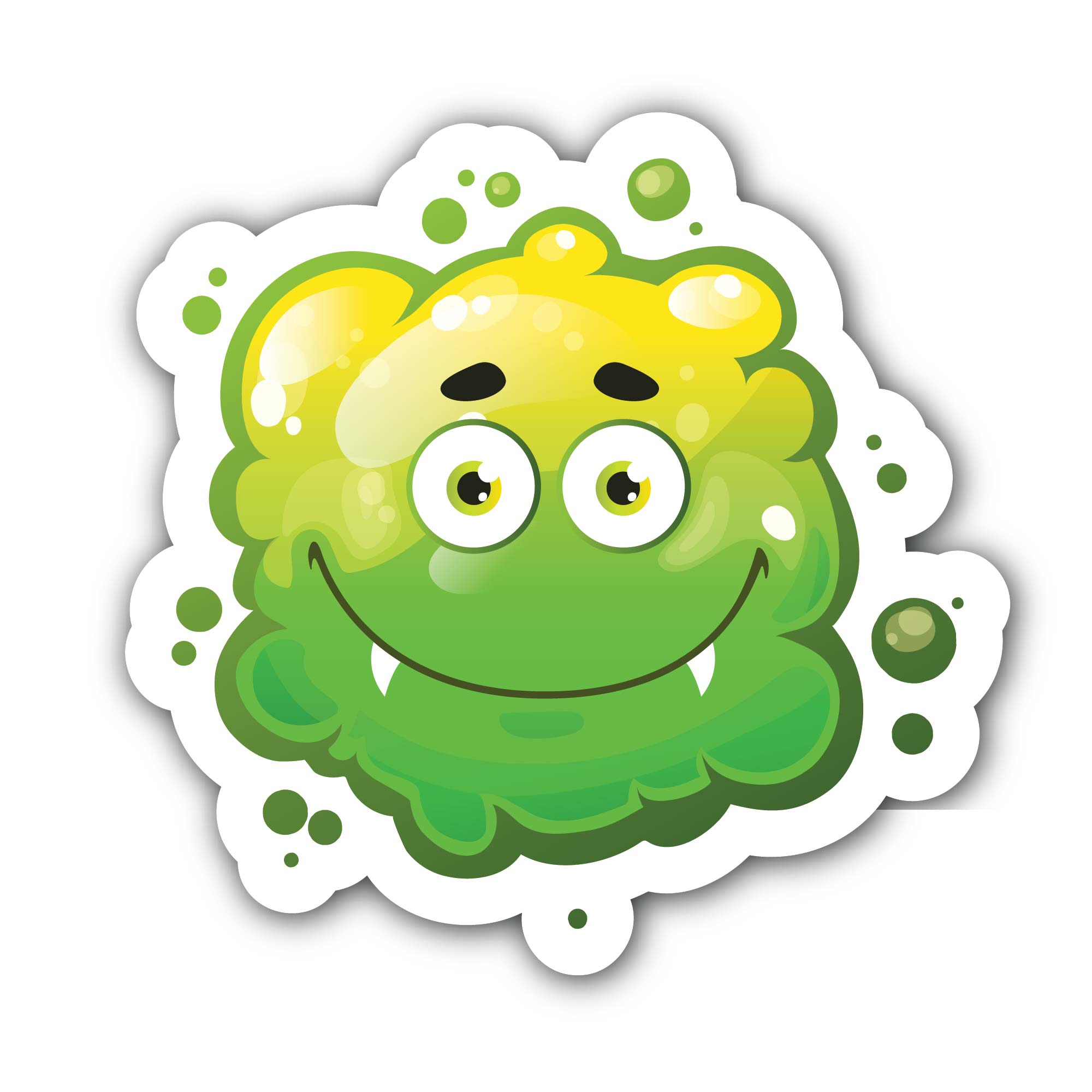 Funny Slime Monster Sticker, Waterproof Vinyl Decal Sticker Indoor Or Outdoor 2 (Pieces) 3" and 5"
