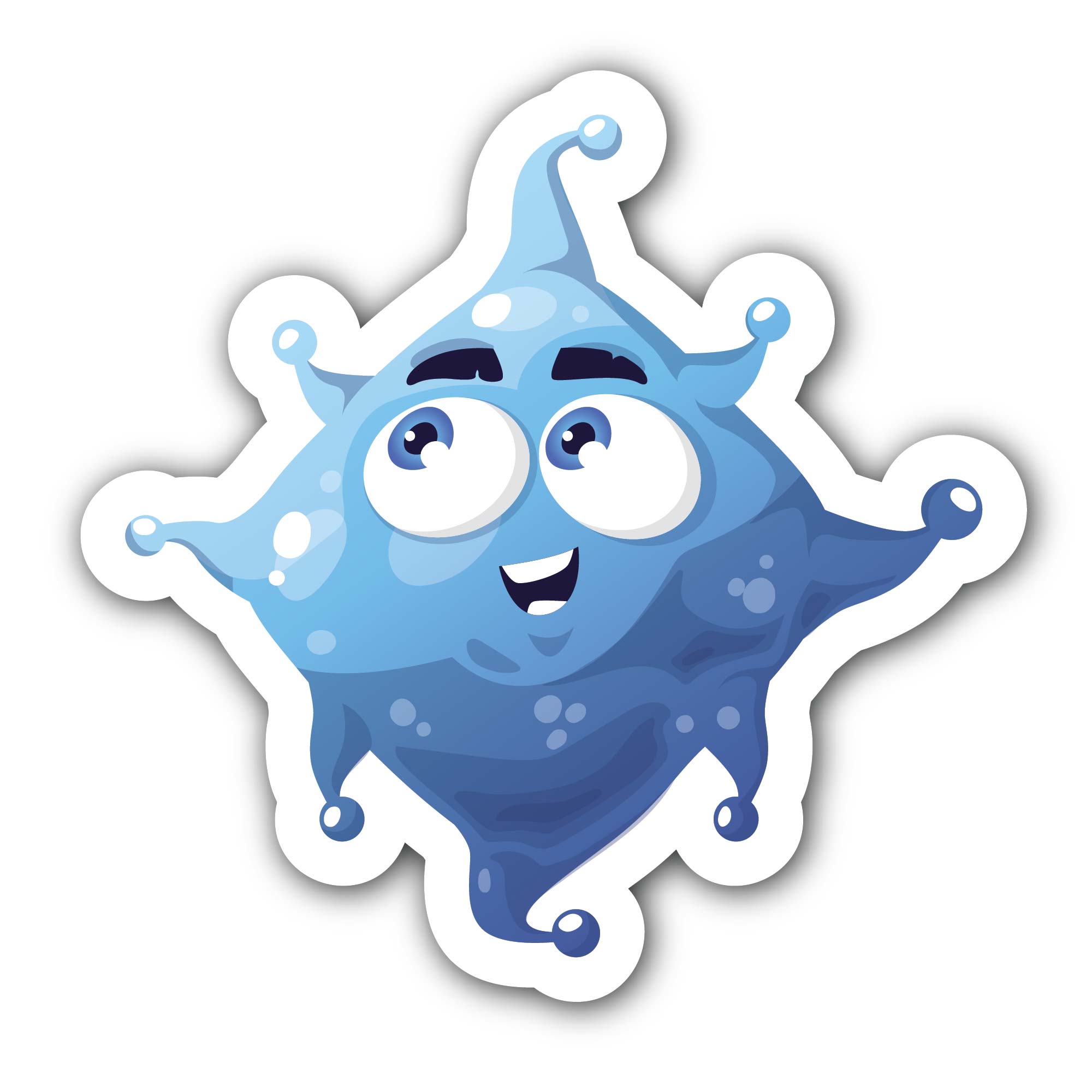Andecovirus Cartoon Sticker, Waterproof Vinyl Decal Sticker Indoor Or Outdoor 2 (Pieces) 3" and 5"