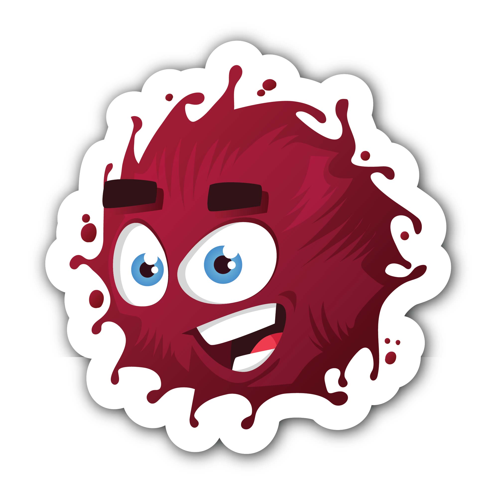 Cute Round Monster Sticker, Waterproof Vinyl Decal Sticker Indoor Or Outdoor 2 (Pieces) 3" and 5"
