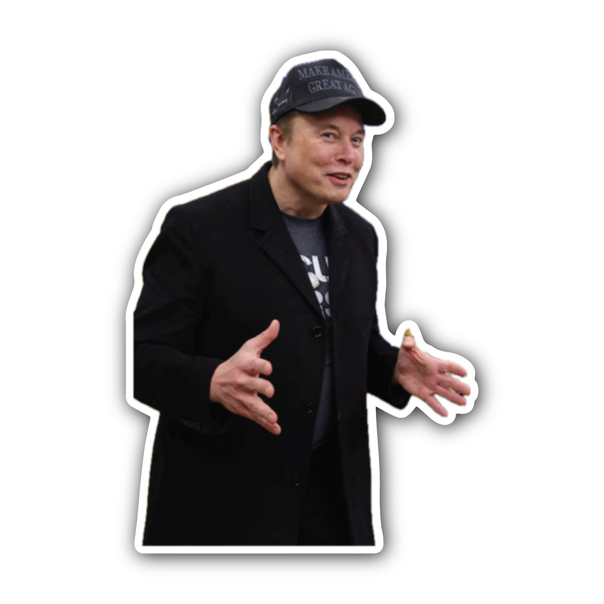 Elon Musk Sticker, Waterproof Vinyl Decal Sticker Indoor Or Outdoor 2 (Pieces) 3" and 5"