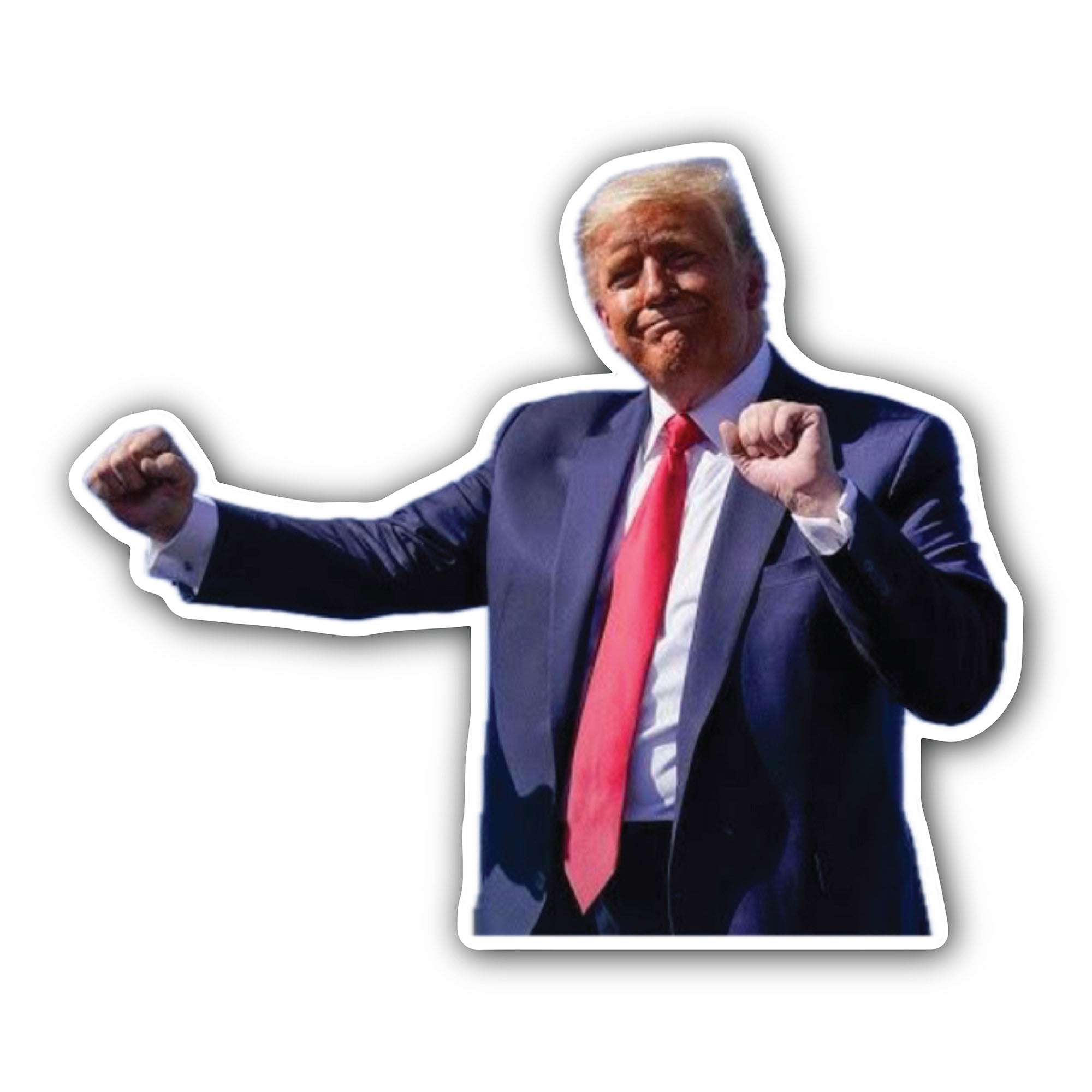 Donald Trump dancing Sticker, Waterproof Vinyl Decal Sticker Indoor Or Outdoor 2 (Pieces) 3" and 5"