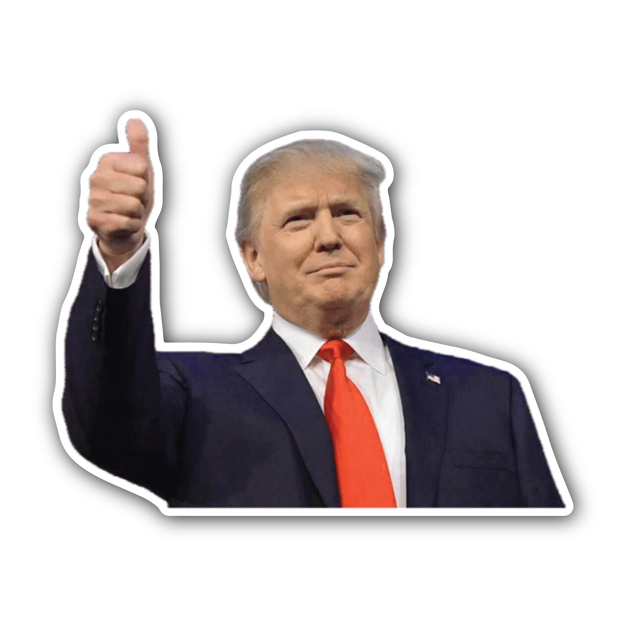 Trump thumbs up Sticker, Waterproof Vinyl Decal Sticker Indoor Or Outdoor 2 (Pieces) 3" and 5"