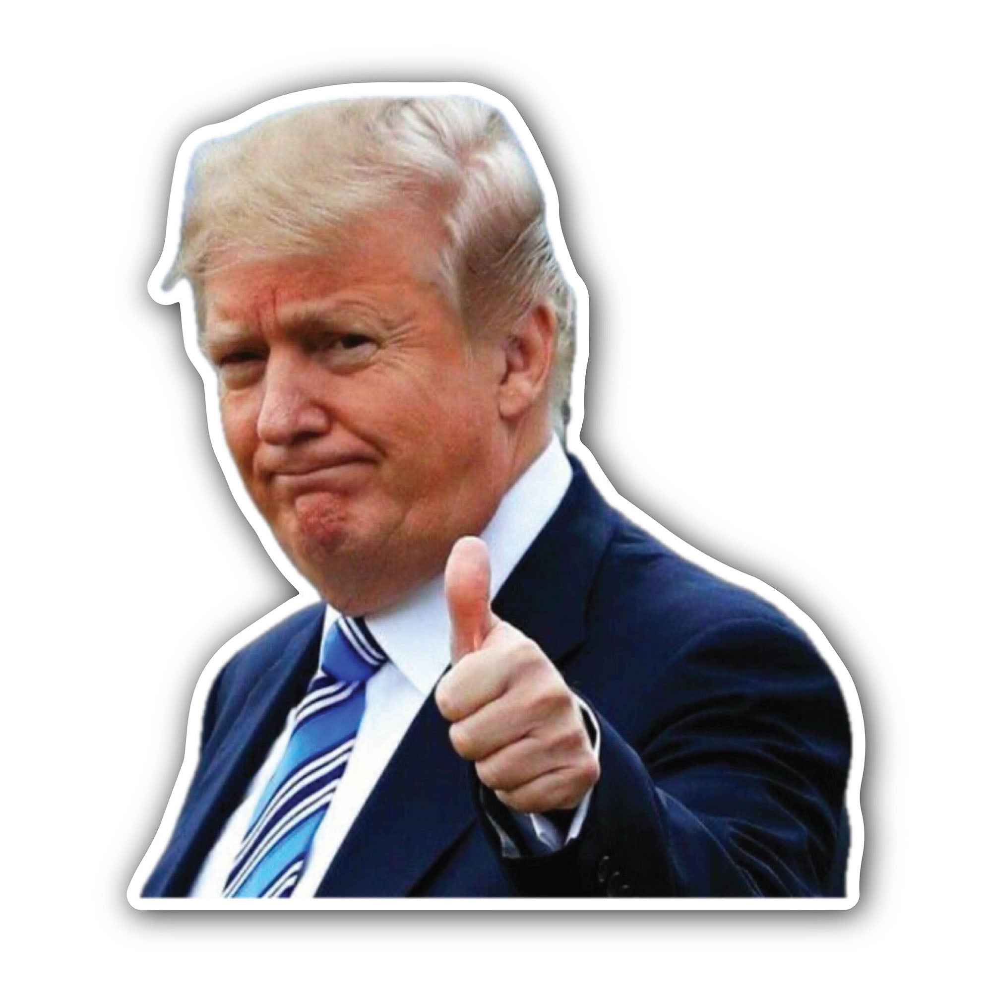 Funny Trump Face & thumbs up Sticker, Waterproof Vinyl Decal Sticker Indoor Or Outdoor 2 (Pieces) 3" and 5"